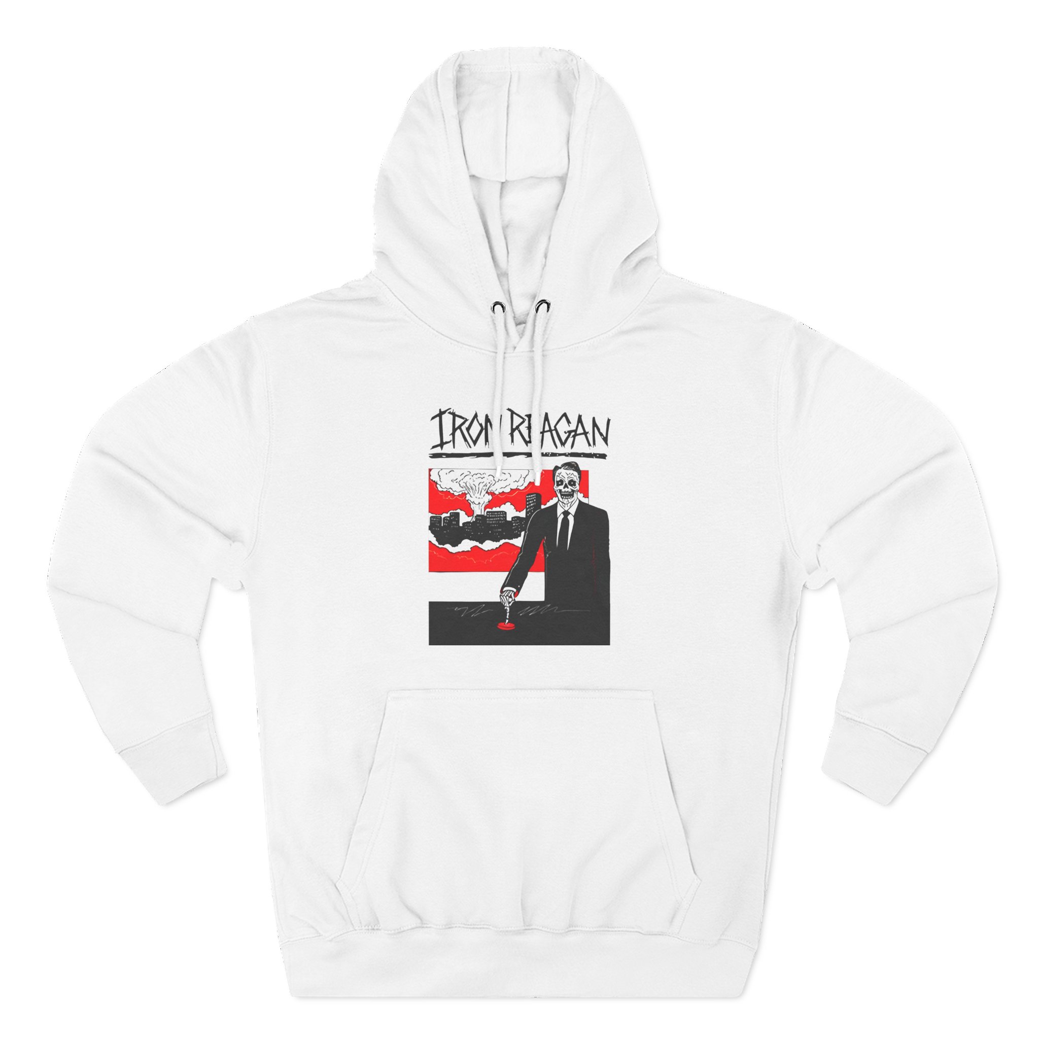 Iron Reagan Finger On The Button Three-Panel Fleece Hoodie