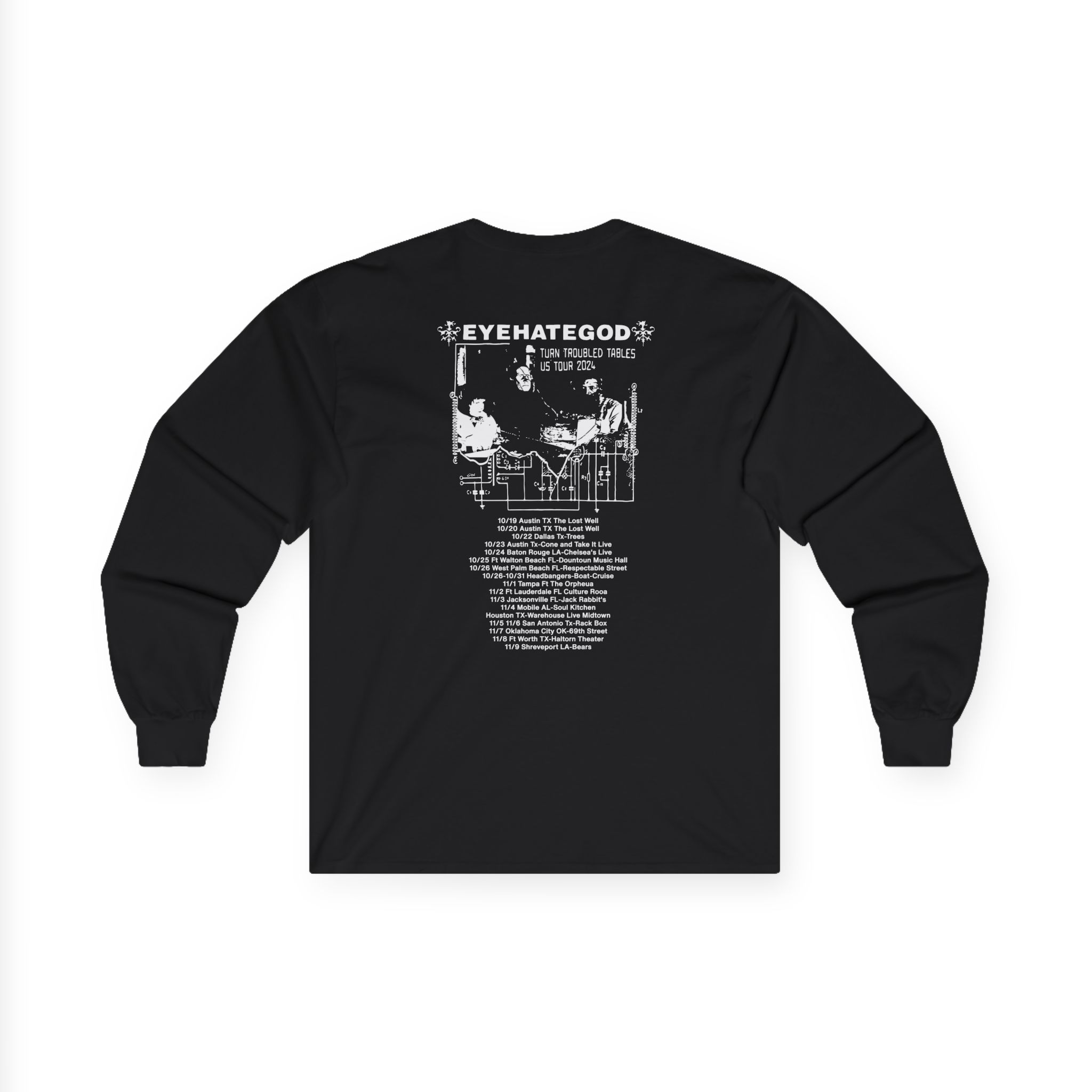 Eyehategod Turn Troubled Tables Us Tour Unisex Ultra Cotton Long Sleeve Tee