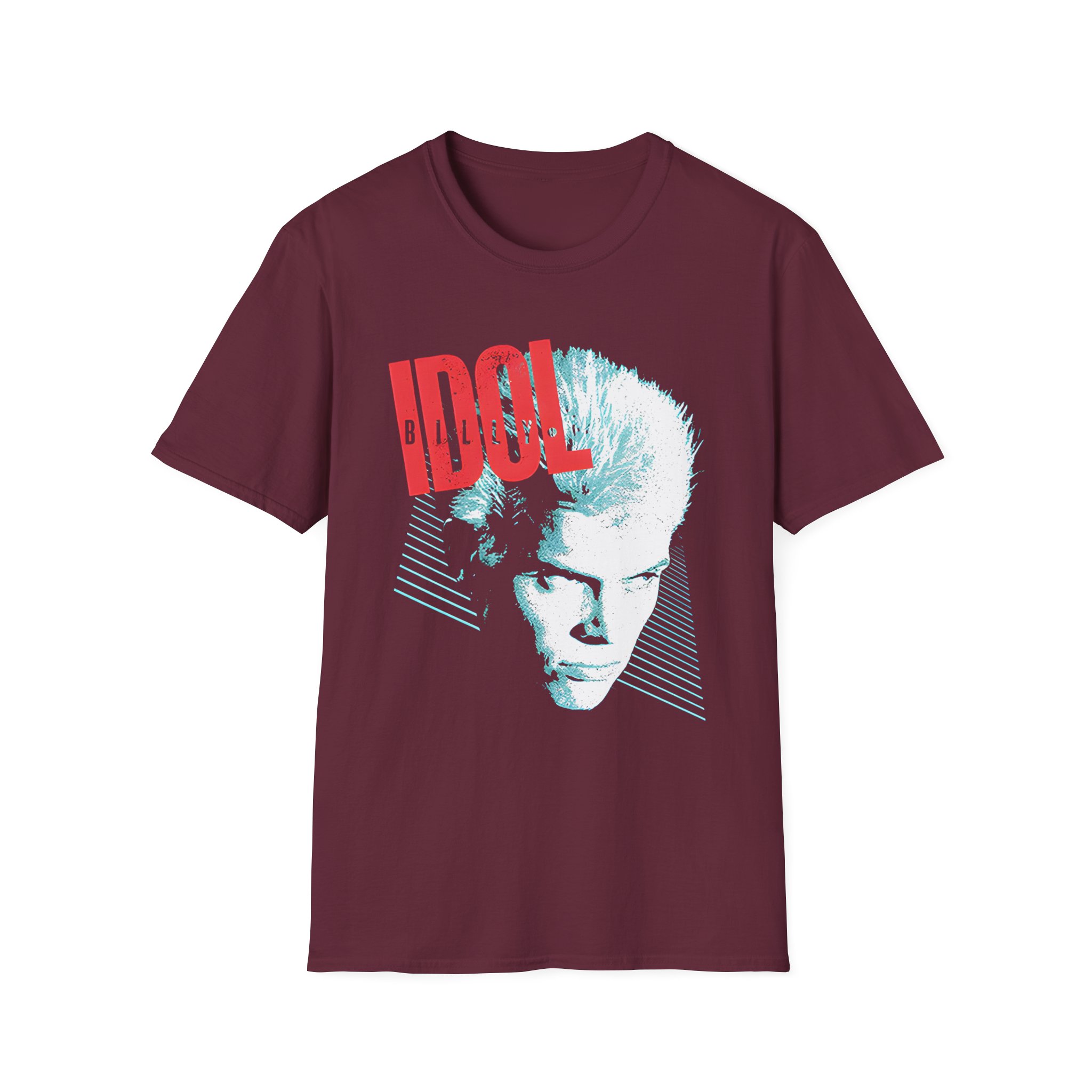 Billy Idol Face Stripes Unisex Softstyle T-Shirt