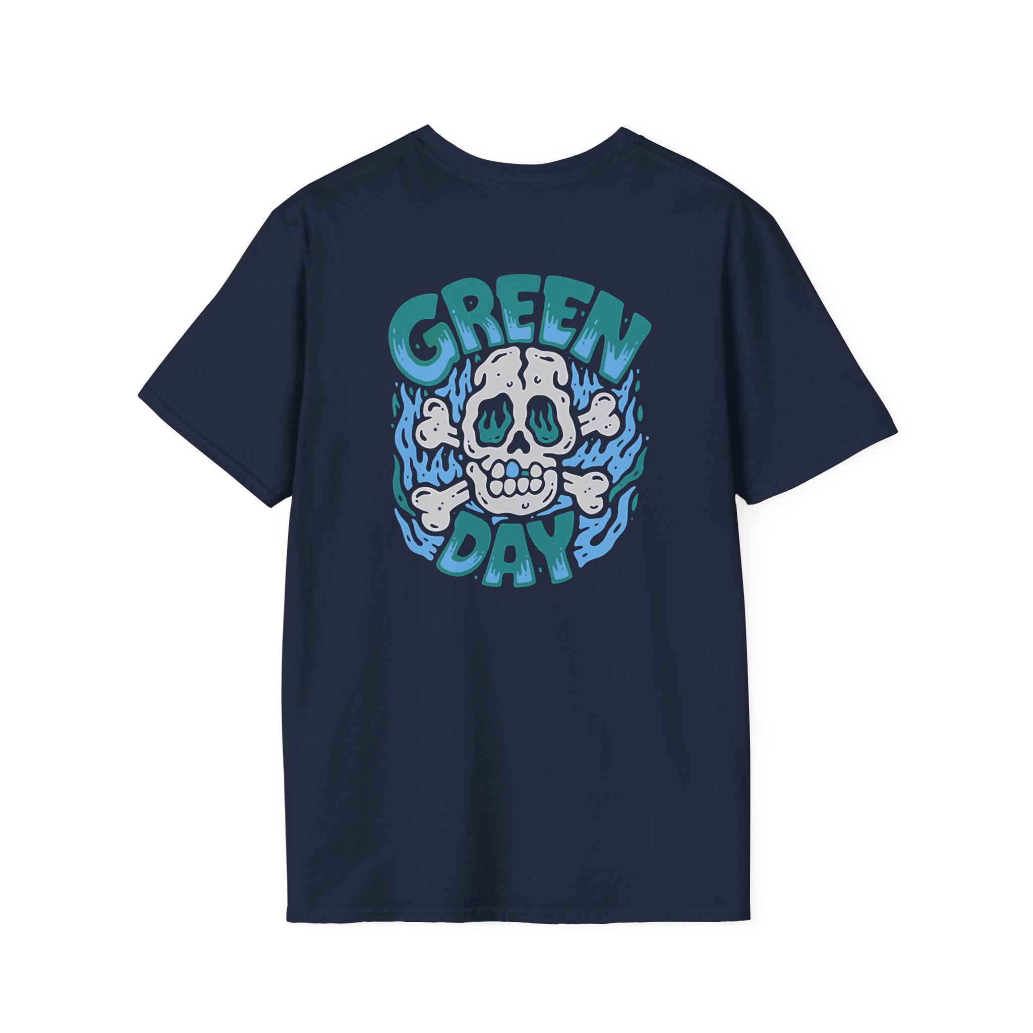 Green Day Blue Skull Unisex Softstyle T-Shirt