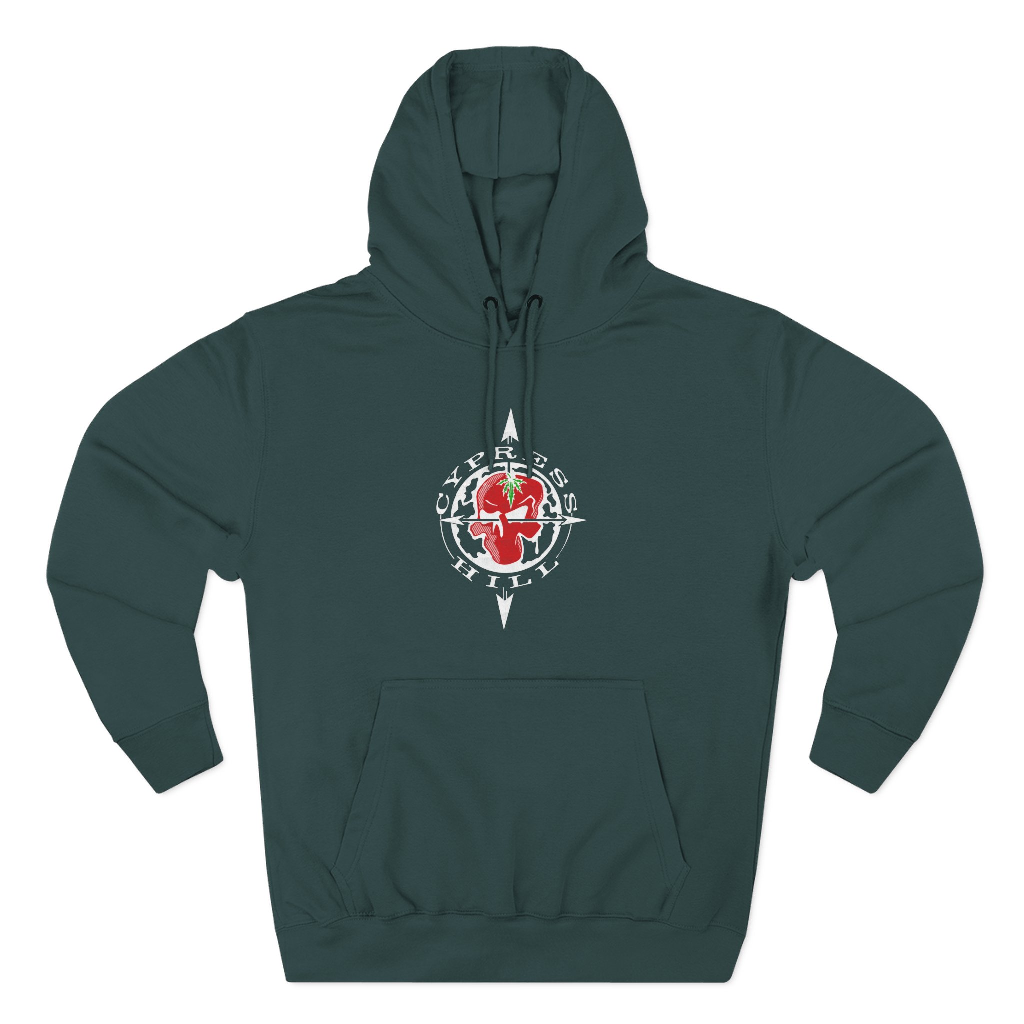 Cypress Hill OG Skull & Compass Three-Panel Fleece Hoodie