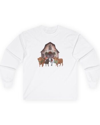 Katie Van Slyke Christmas Cows Unisex Ultra Cotton Long Sleeve Tee