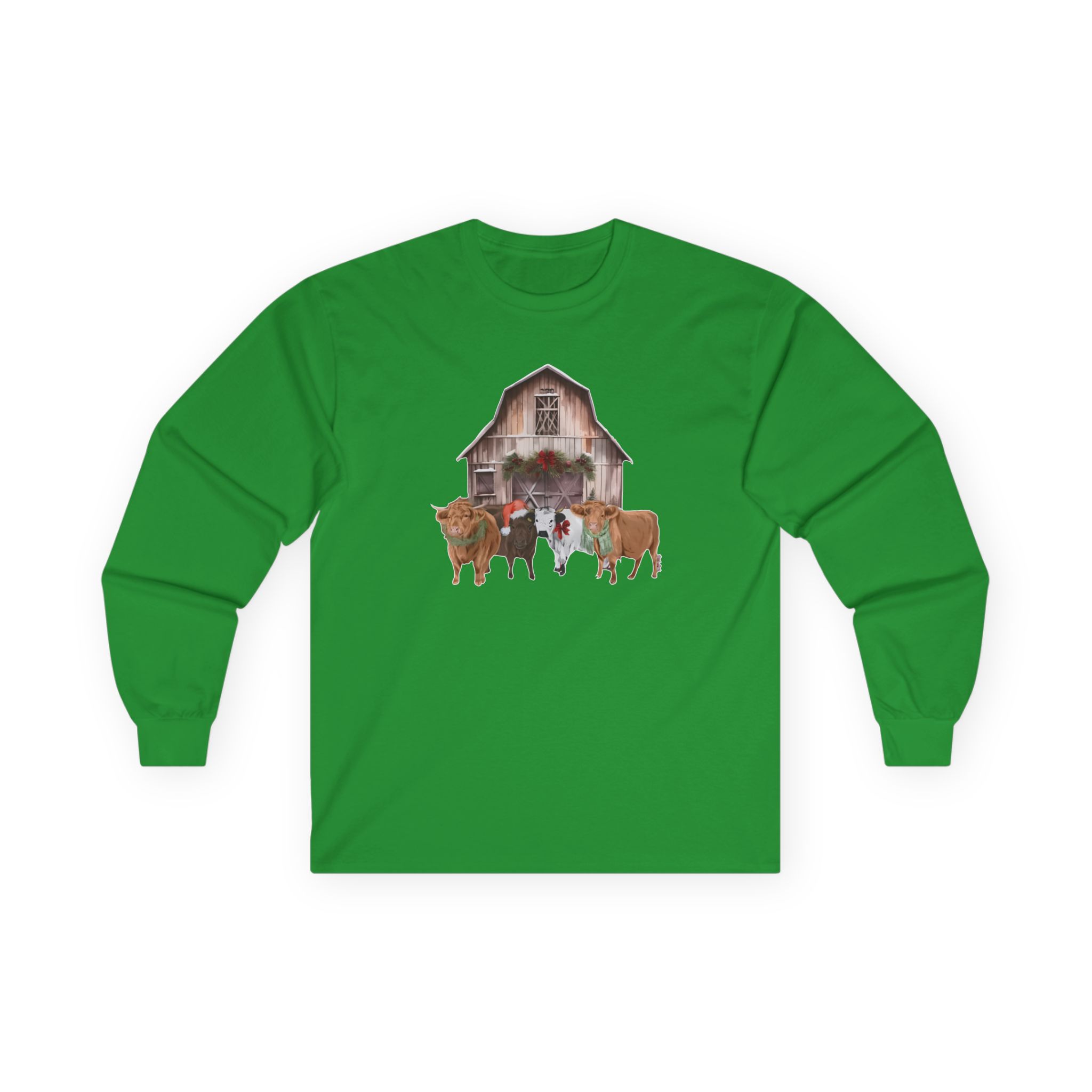 Katie Van Slyke Christmas Cows Unisex Ultra Cotton Long Sleeve Tee