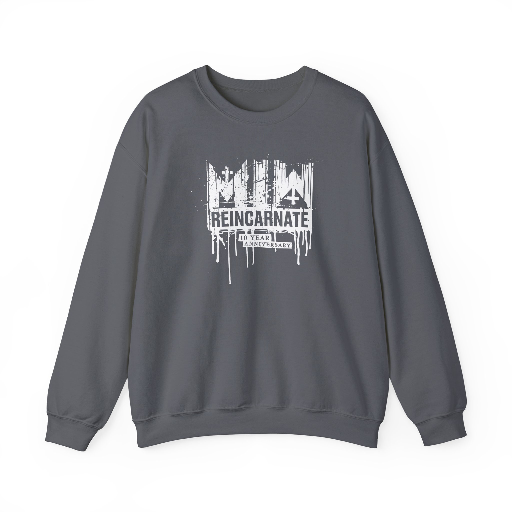 Motionless in White Reincarnate 10 Year Drip Logo Unisex Heavy Blendâ„¢ Crewneck Sweatshirt