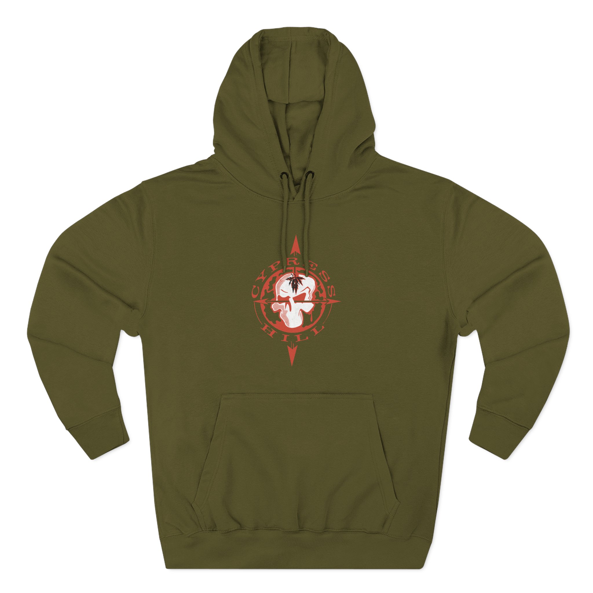 Cypress Hill Skull N Compass Three-Panel Fleece Hoodie