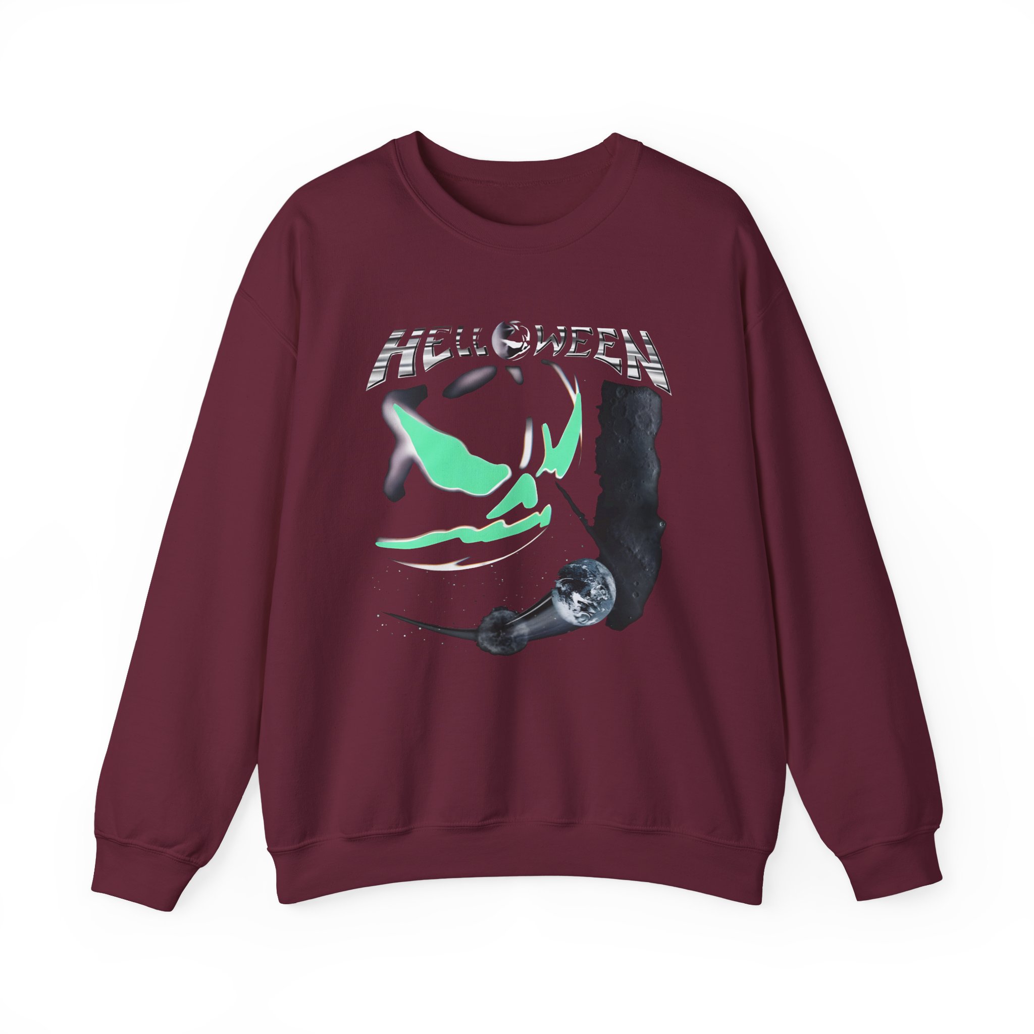 Helloween the Dark Ride Glow in the Dark Unisex Heavy Blendâ„¢ Crewneck Sweatshirt
