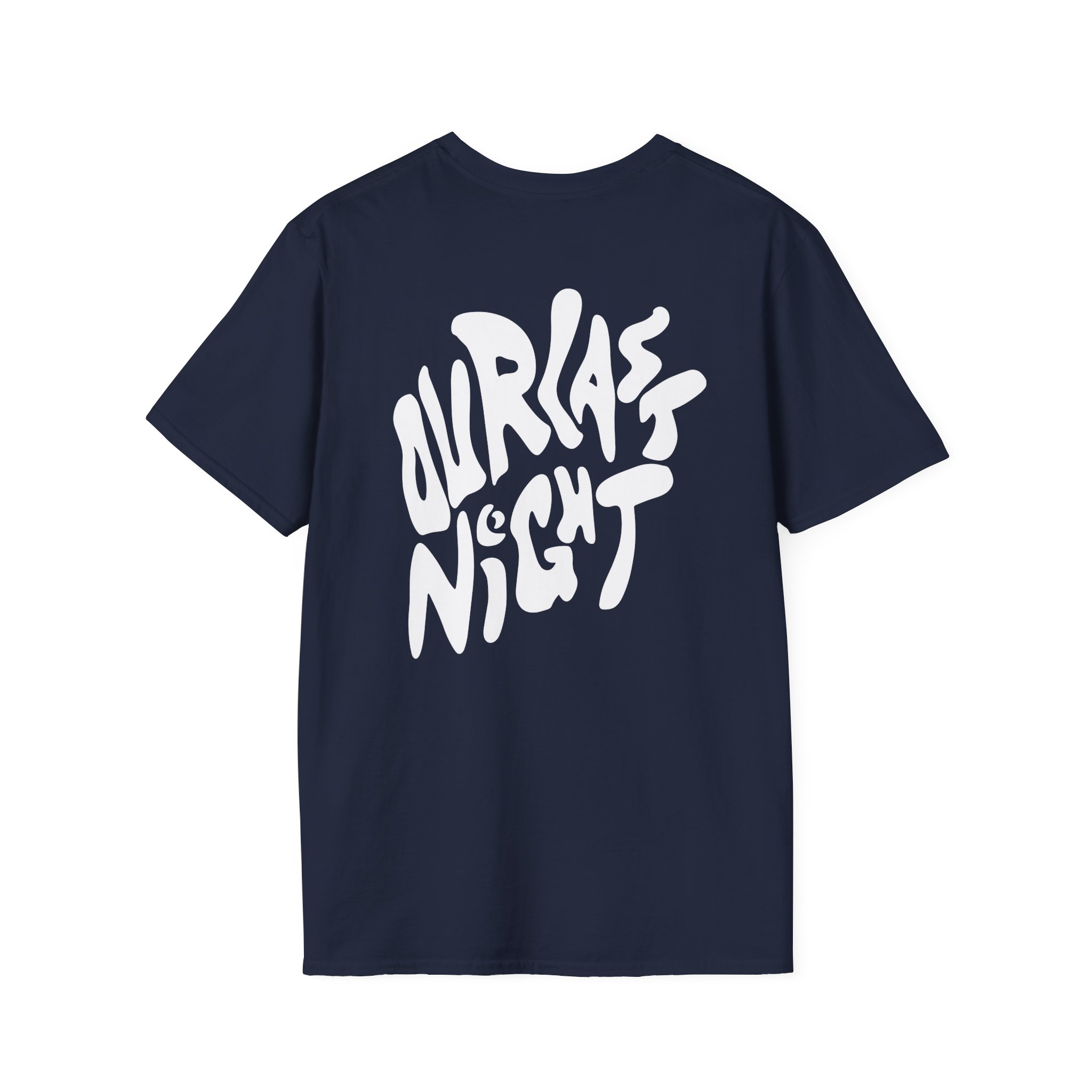 Our Last Night Black Swirl Text Unisex Softstyle T-Shirt