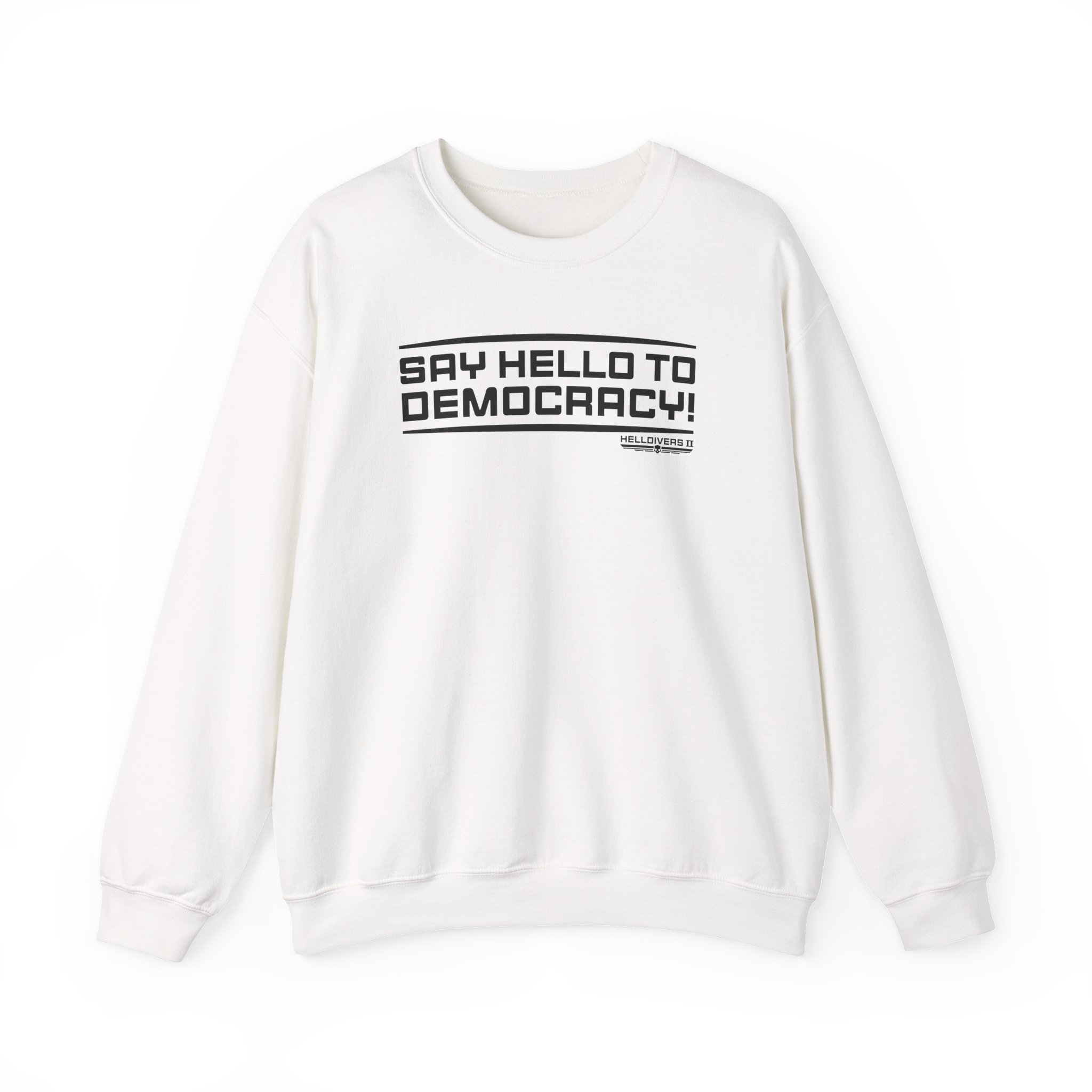 Helldivers Hello to Democracy Unisex Heavy Blendâ„¢ Crewneck Sweatshirt