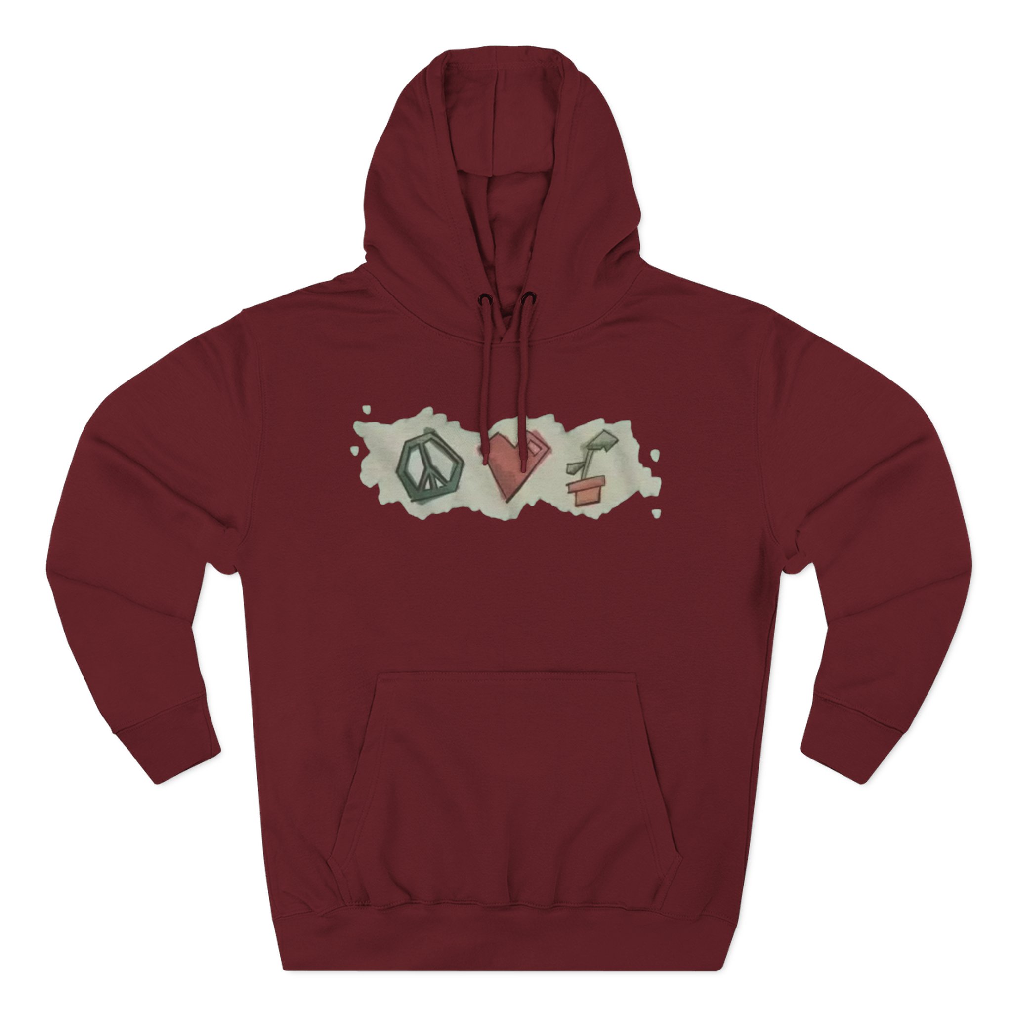 Mumbo Jumbo Peace, Love and Plants Three-Panel Fleece Hoodie
