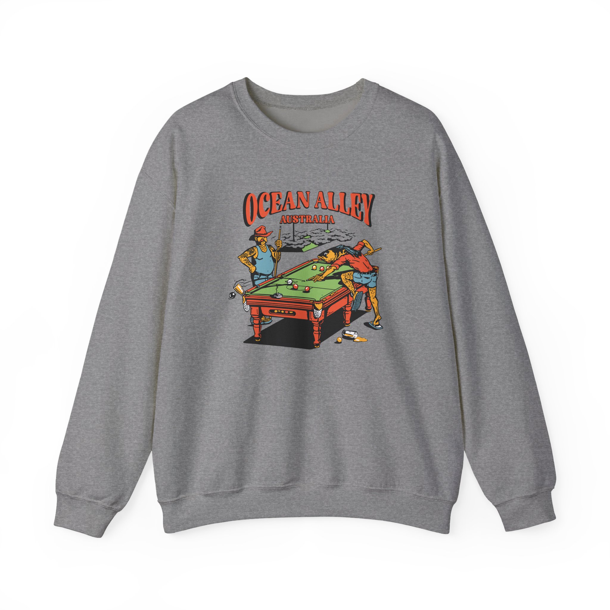 Ocean Alley Pool Table Unisex Heavy Blendâ„¢ Crewneck Sweatshirt