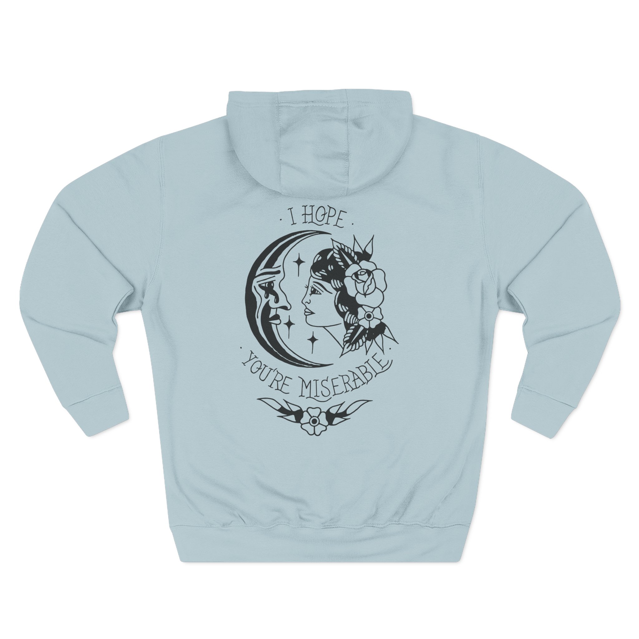 Moose Blood Traditional Tattoo Desig Three-Panel Fleece Hoodie