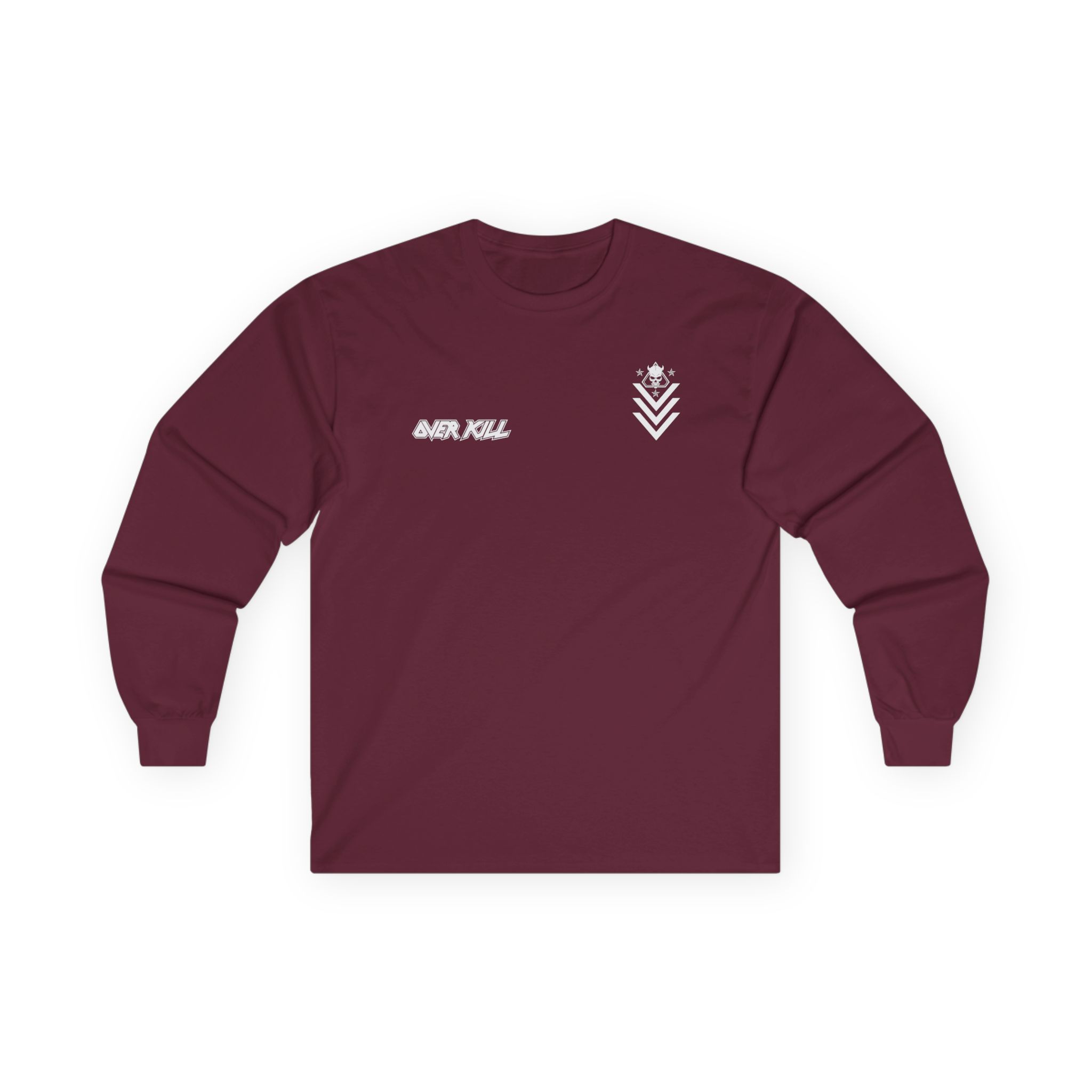 Overkill Logo Badge Skull Work Unisex Ultra Cotton Long Sleeve Tee