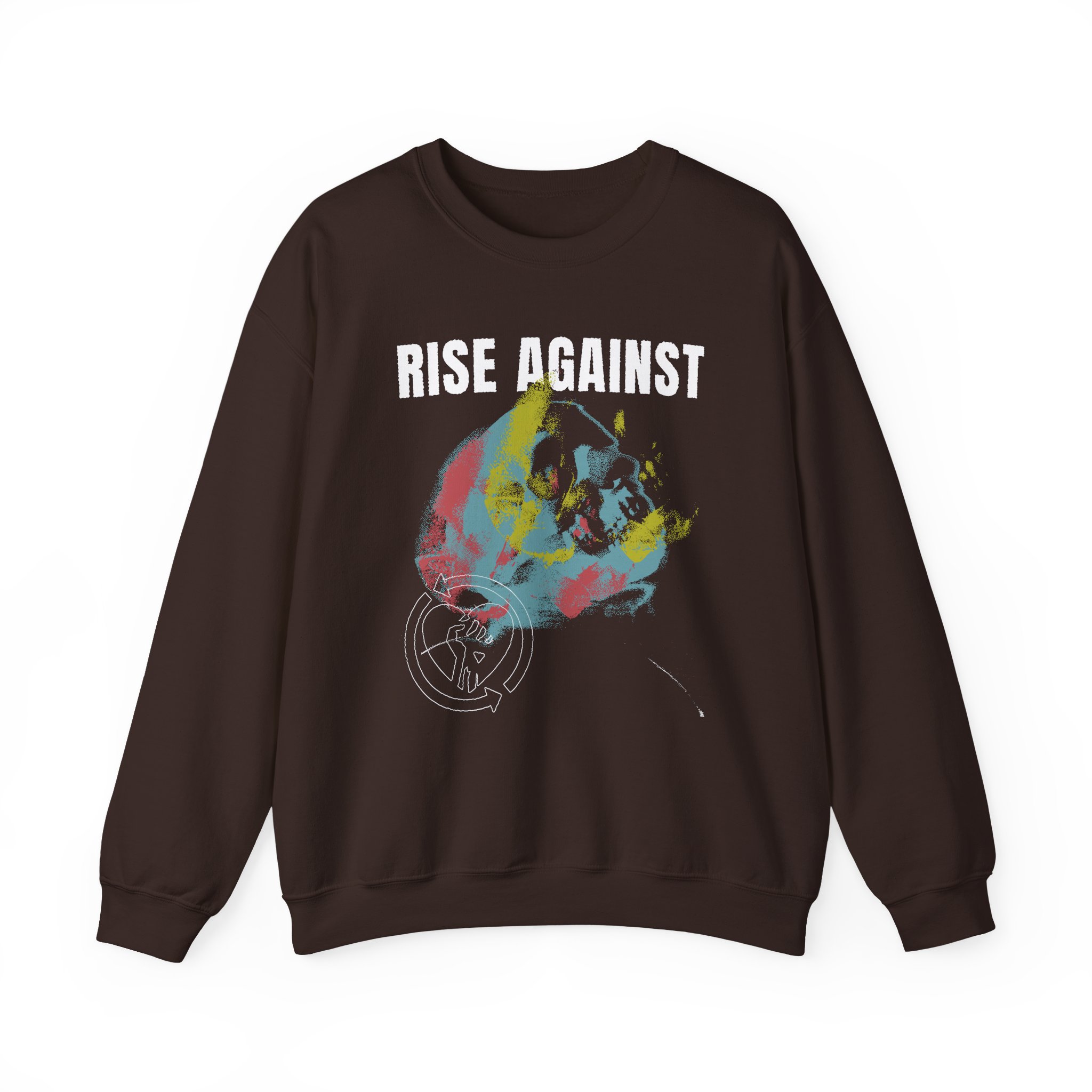 Rise Against Projecting Skull Unisex Heavy Blendâ„¢ Crewneck Sweatshirt