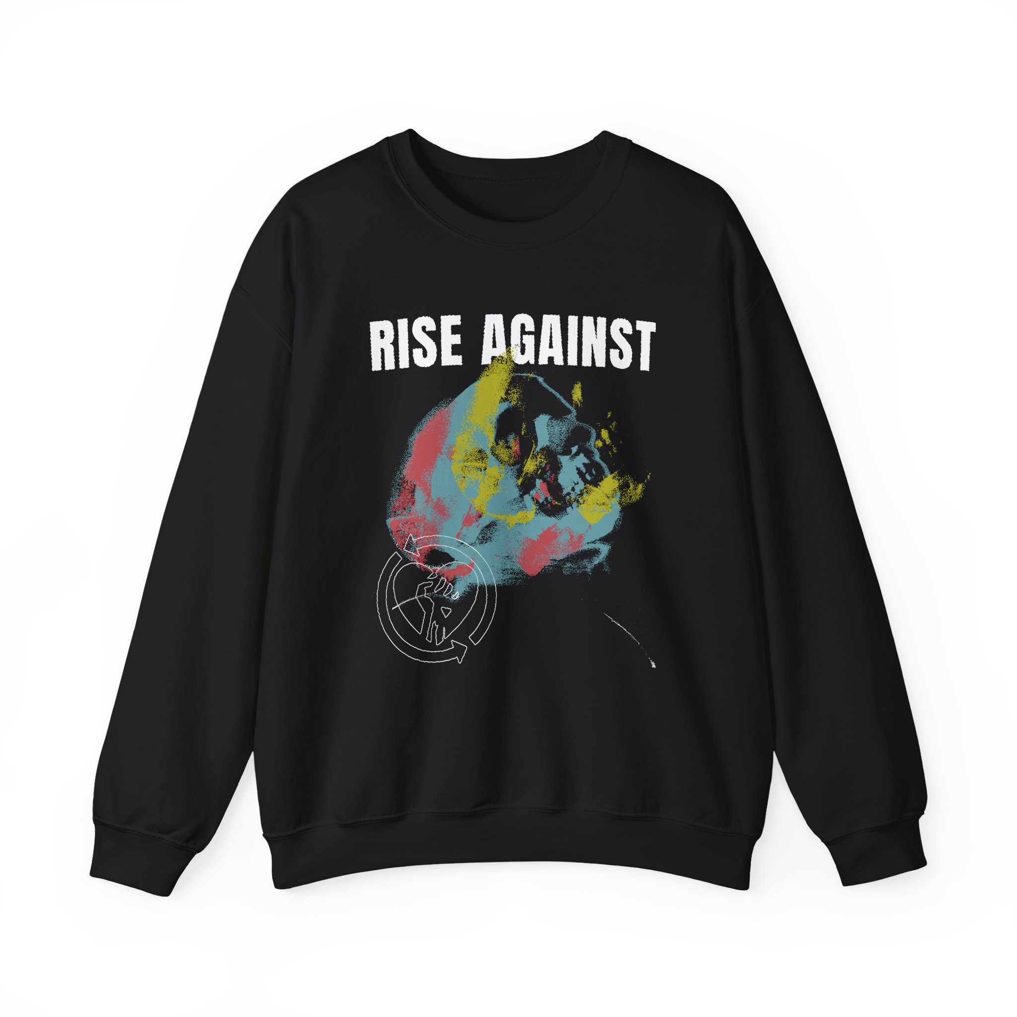 Rise Against Projecting Skull Unisex Heavy Blendâ„¢ Crewneck Sweatshirt