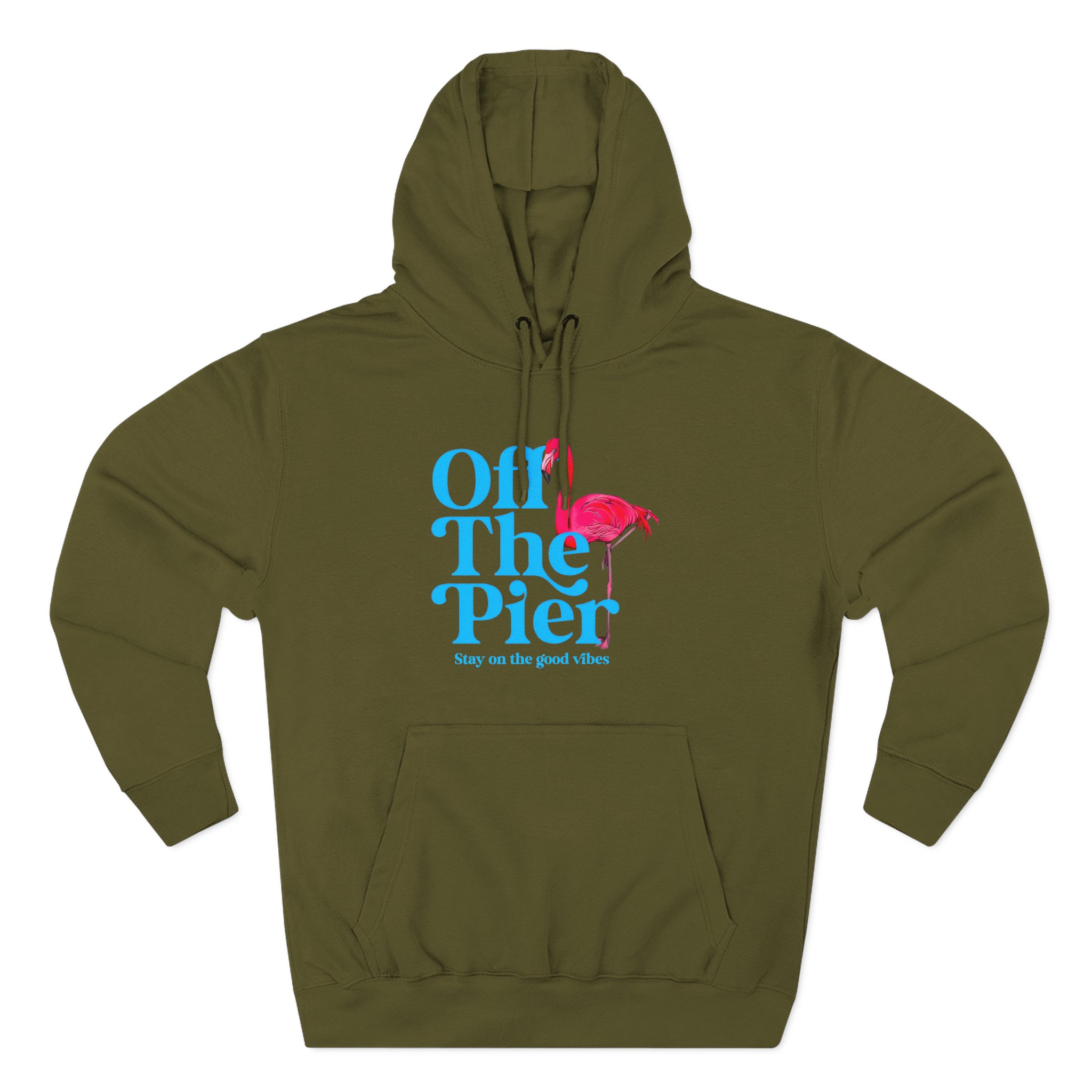 Flamingo Three-Panel Fleece Hoodie