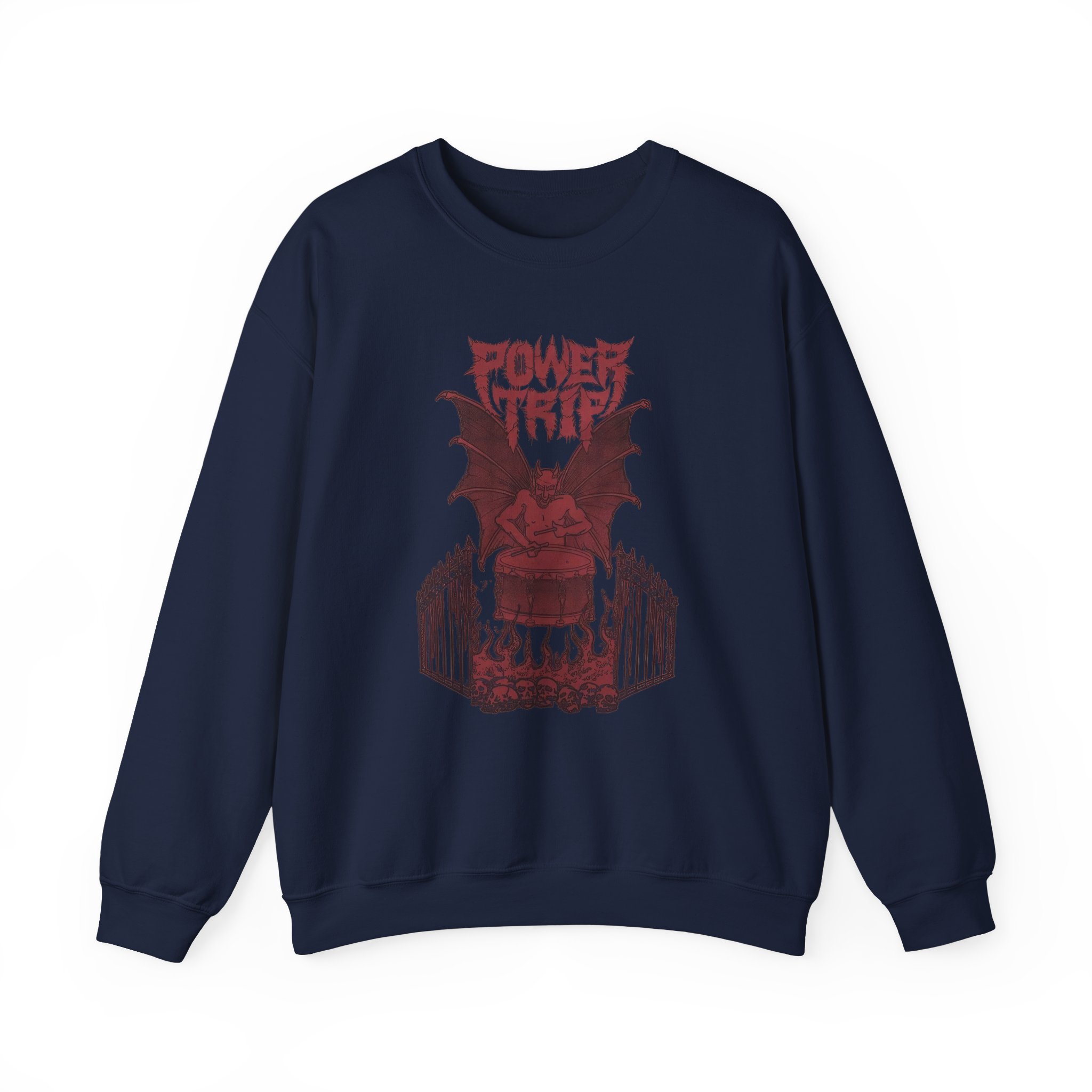 Power Trip Demon Drum Unisex Heavy Blendâ„¢ Crewneck Sweatshirt