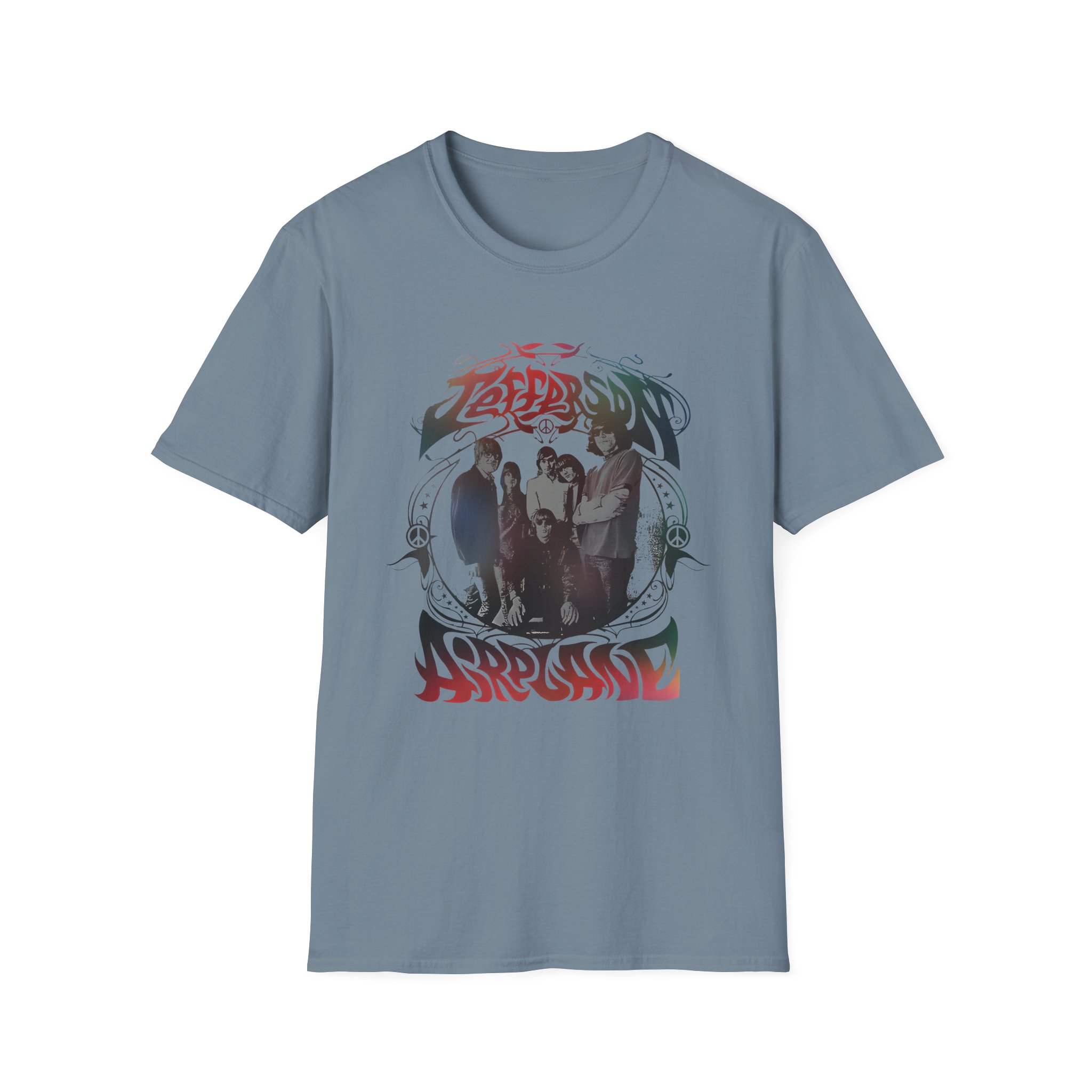 Jefferson Airplane Rainbow Band Photo Unisex Softstyle T-Shirt