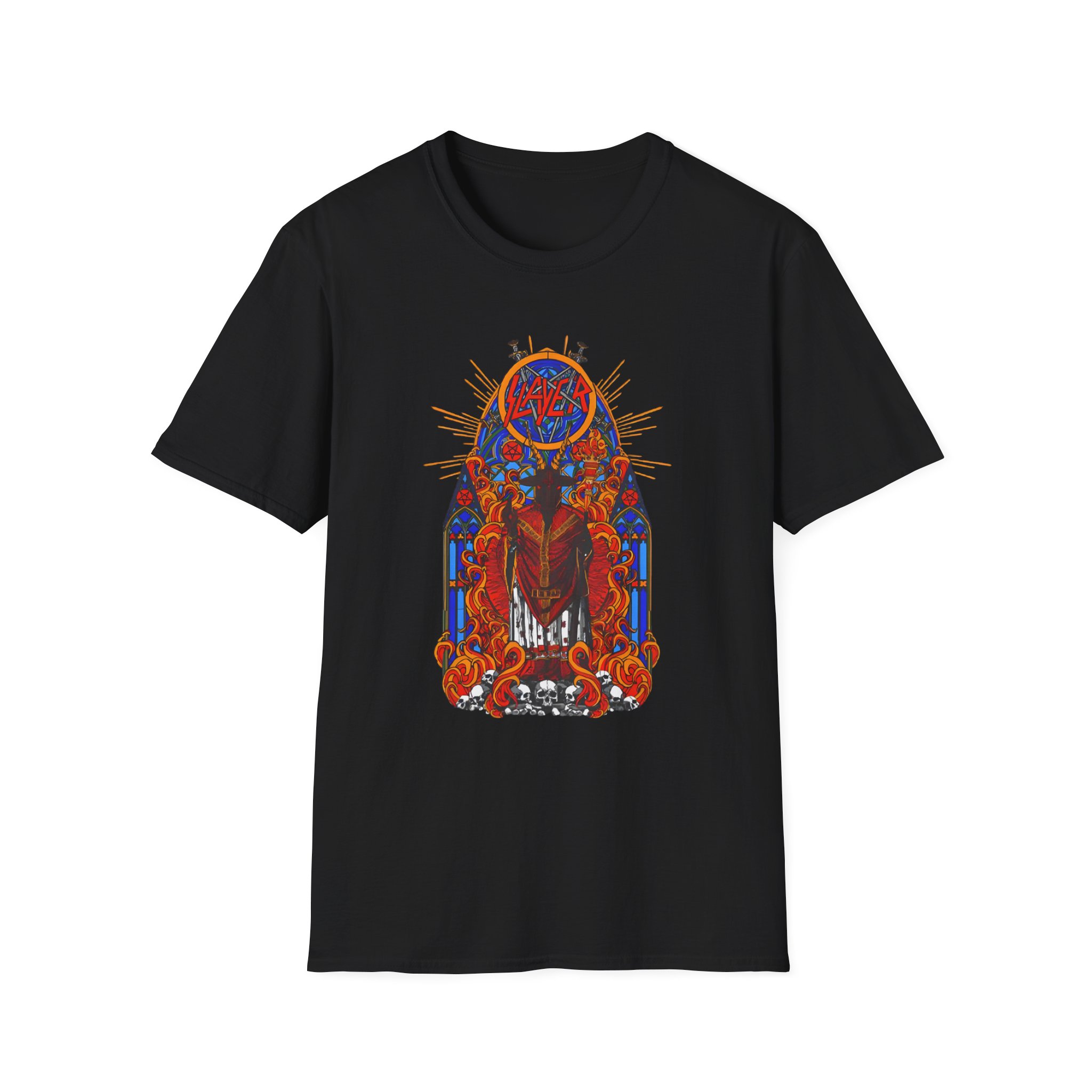 Slayer Goatgod Stained Glass Unisex Softstyle T-Shirt