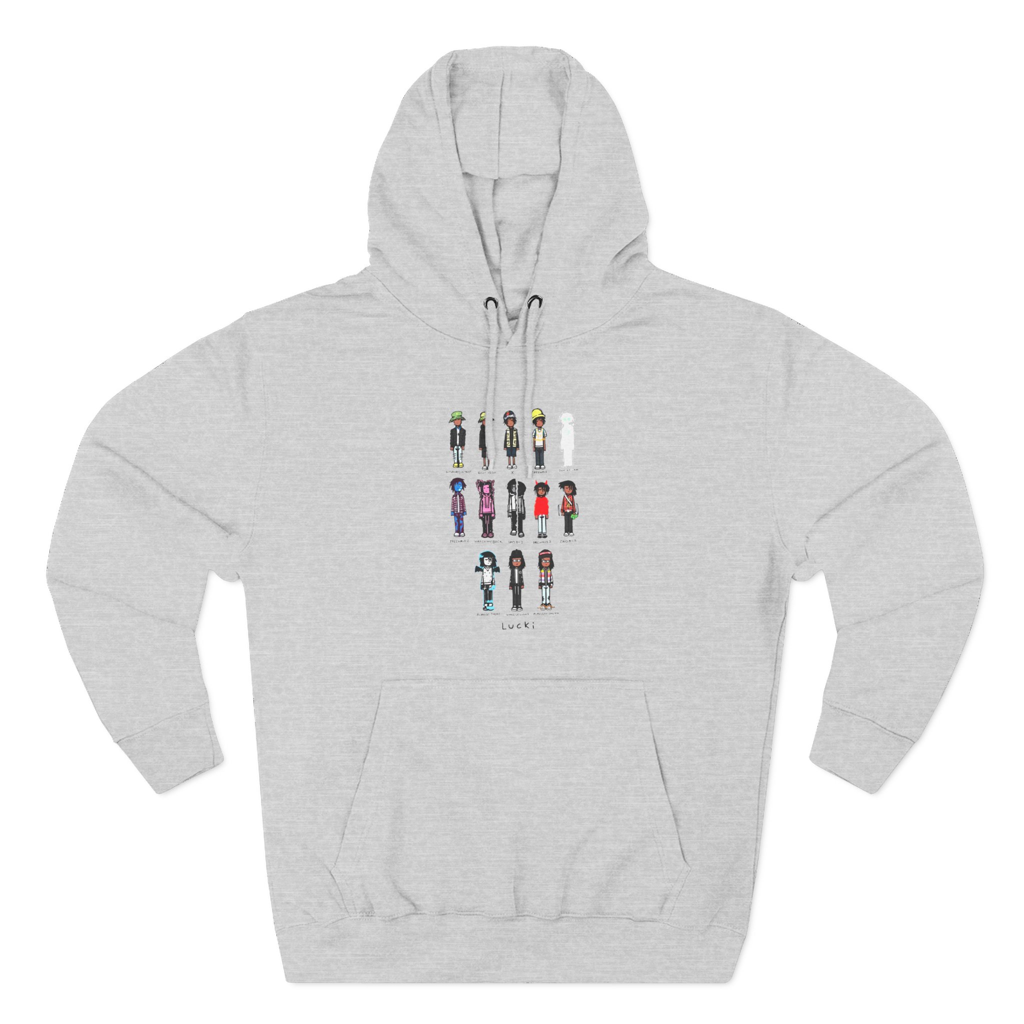 Lucki Eck$ Discography Evolution Three-Panel Fleece Hoodie