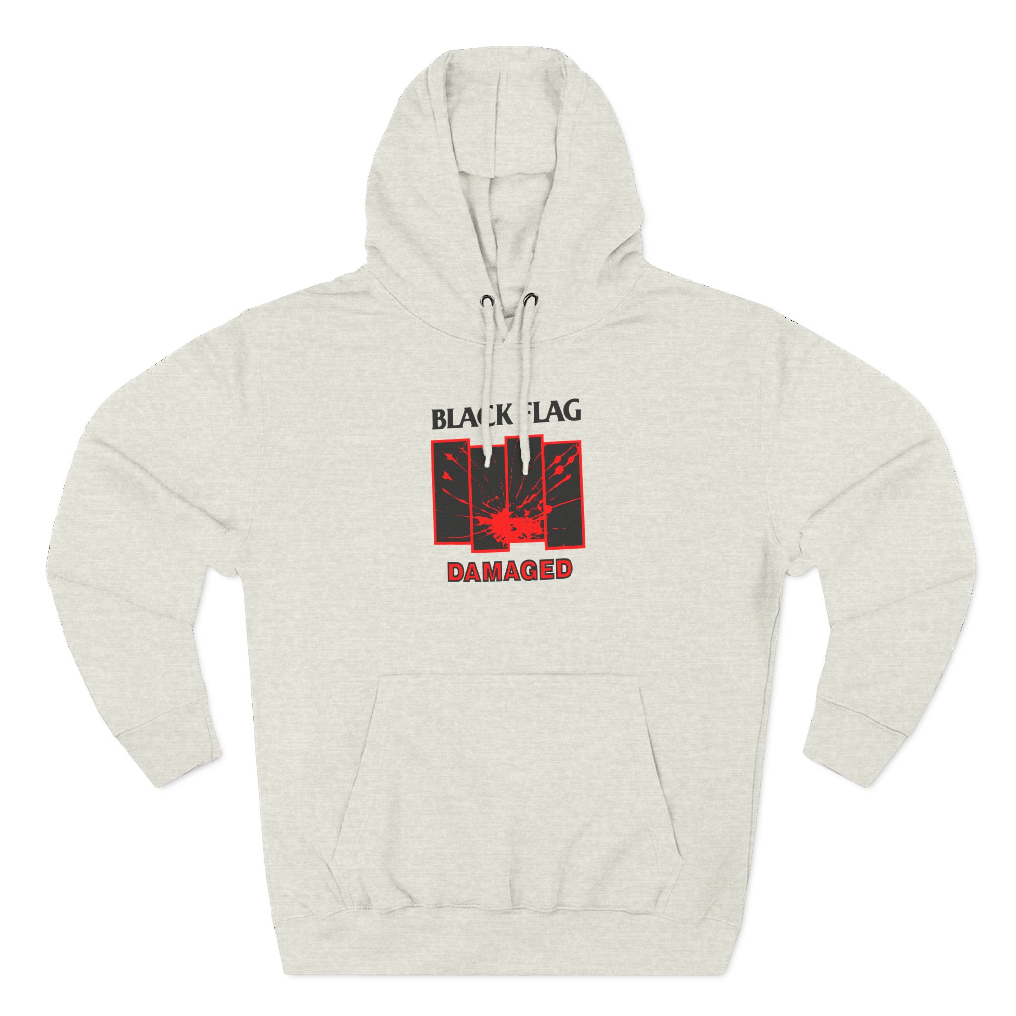 Black Flag Damaged Three-Panel Fleece Hoodie