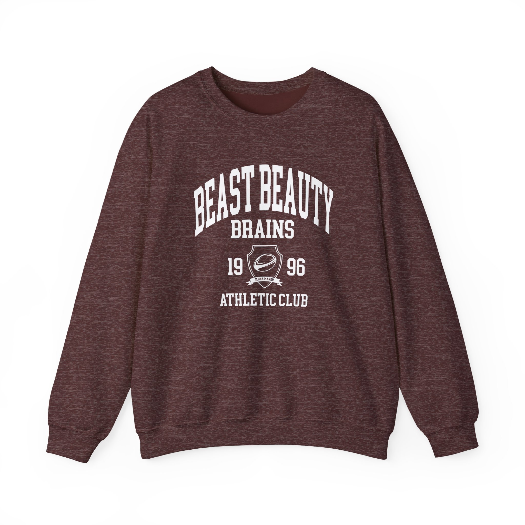 Ilona Maher Beast Beauty Brains Athletic Club Unisex Heavy Blendâ„¢ Crewneck Sweatshirt