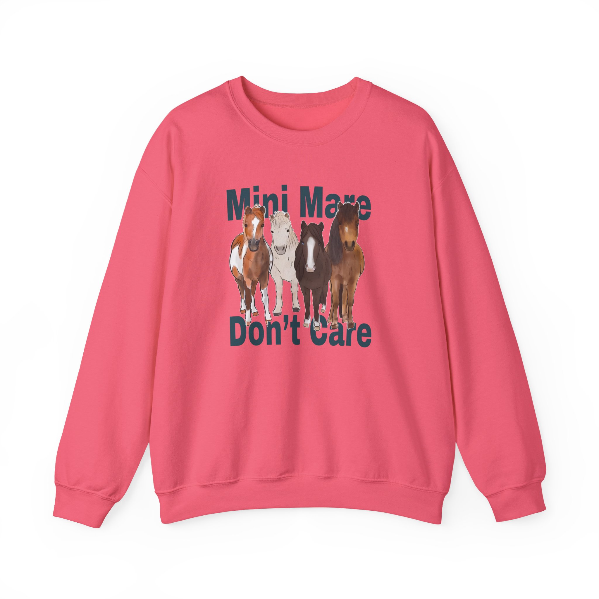 Katie Van Slyke Mini Mare Don't Care Unisex Heavy Blendâ„¢ Crewneck Sweatshirt
