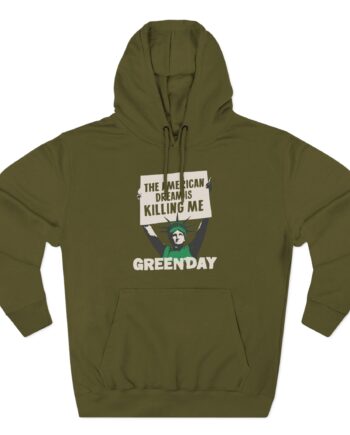 Green Day Lady Liberty Protest Three-Panel Fleece Hoodie