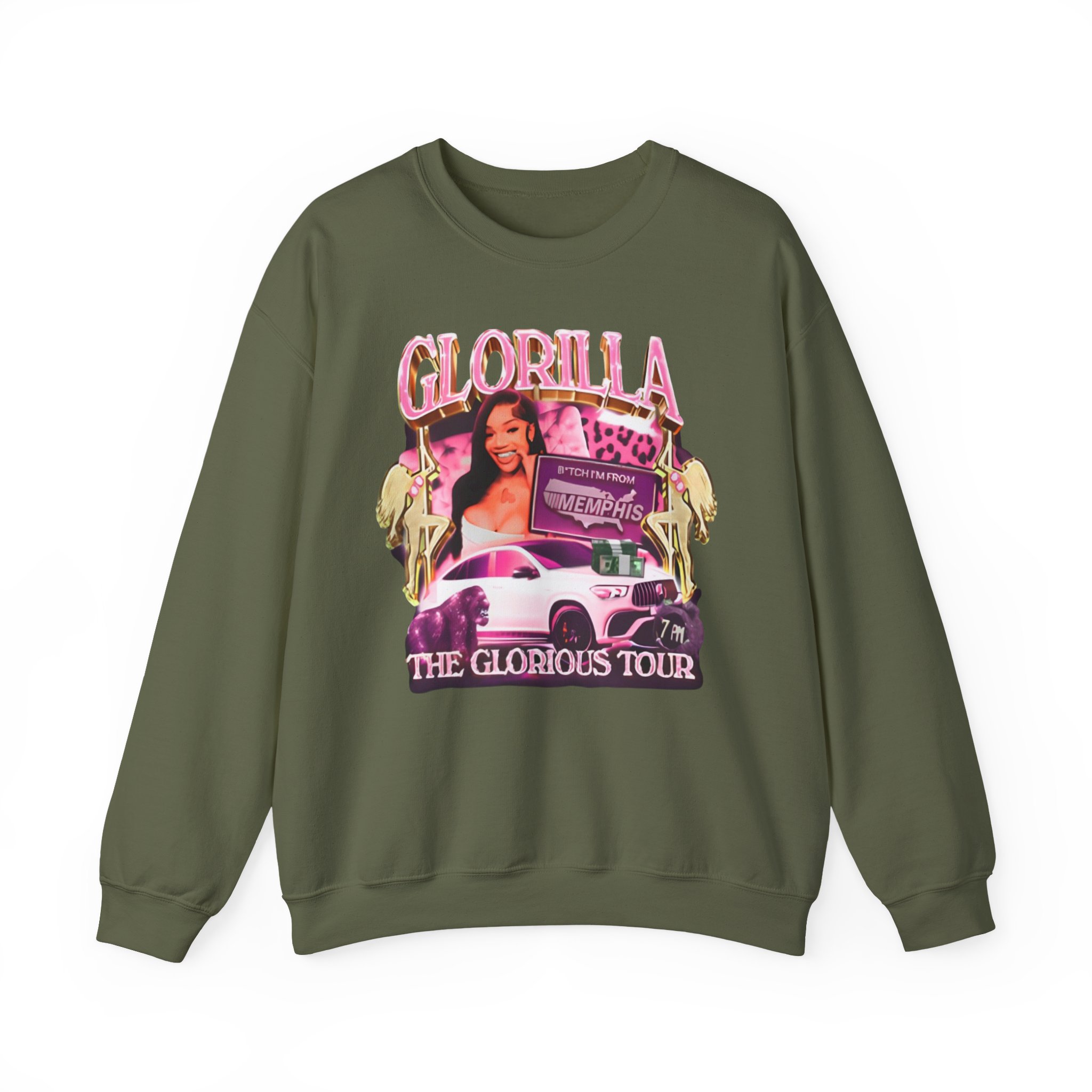Glorilla Glorious Tour From Memphis Unisex Heavy Blendâ„¢ Crewneck Sweatshirt
