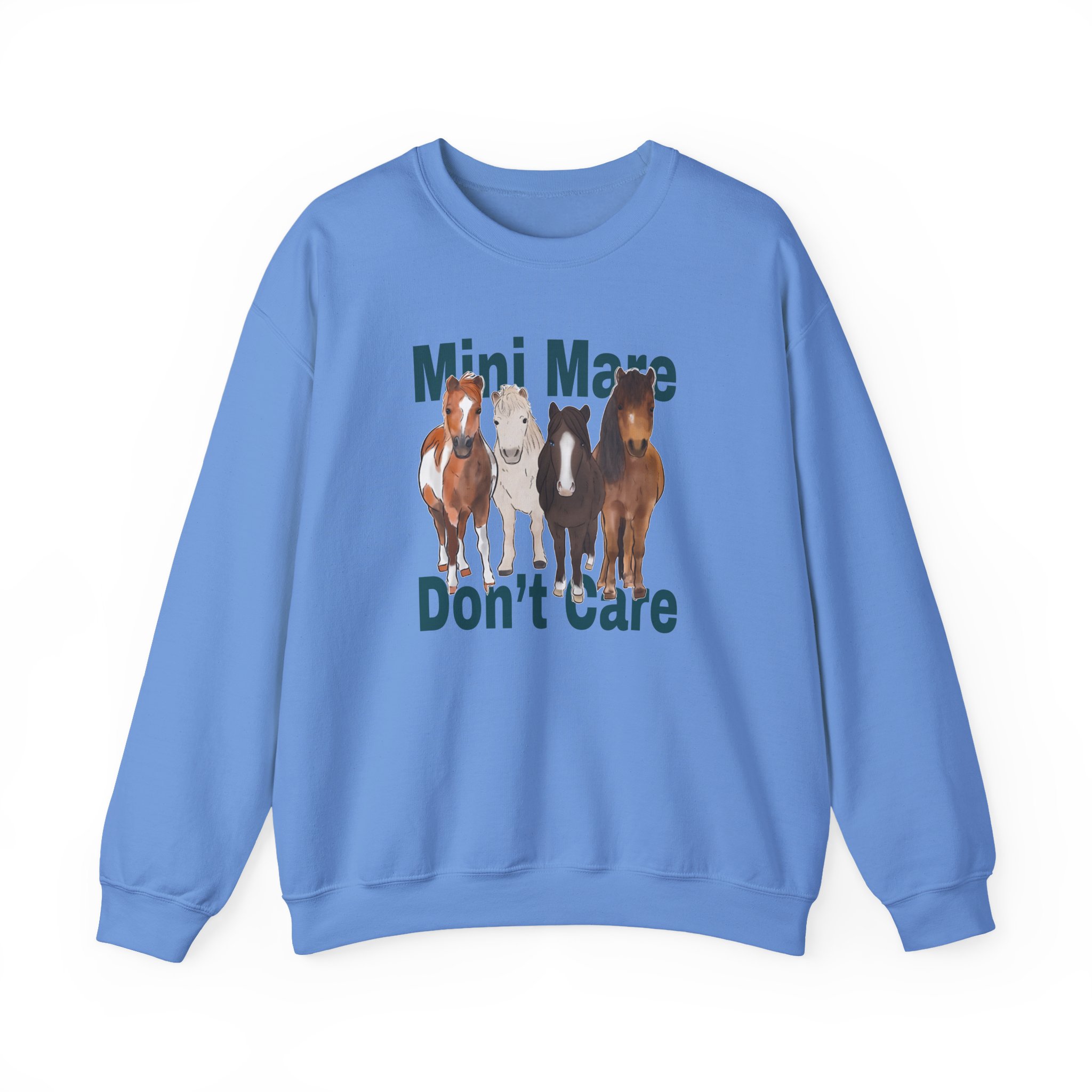 Katie Van Slyke Mini Mare Don't Care Unisex Heavy Blendâ„¢ Crewneck Sweatshirt