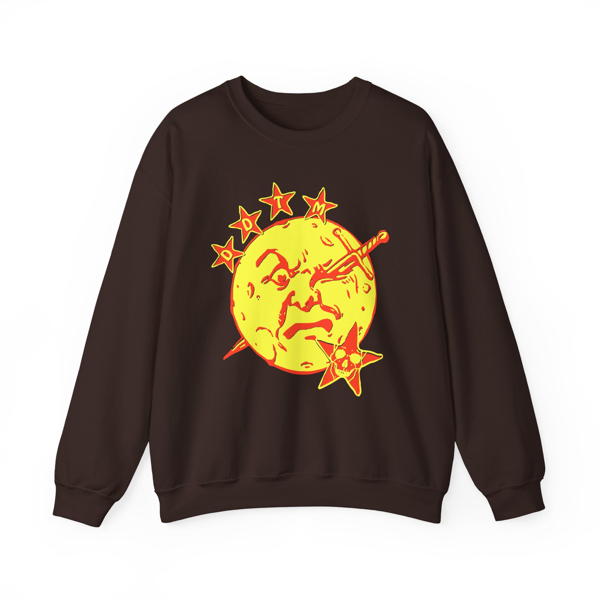 Foxing Moon Face Unisex Heavy Blendâ„¢ Crewneck Sweatshirt