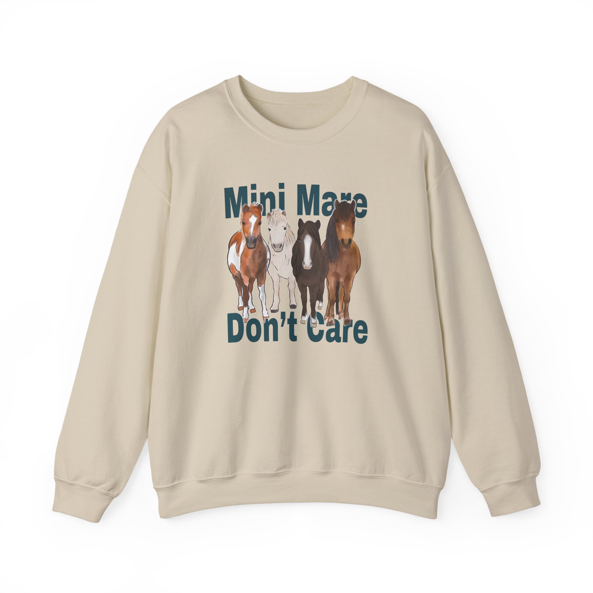 Katie Van Slyke Mini Mare Don't Care Unisex Heavy Blendâ„¢ Crewneck Sweatshirt