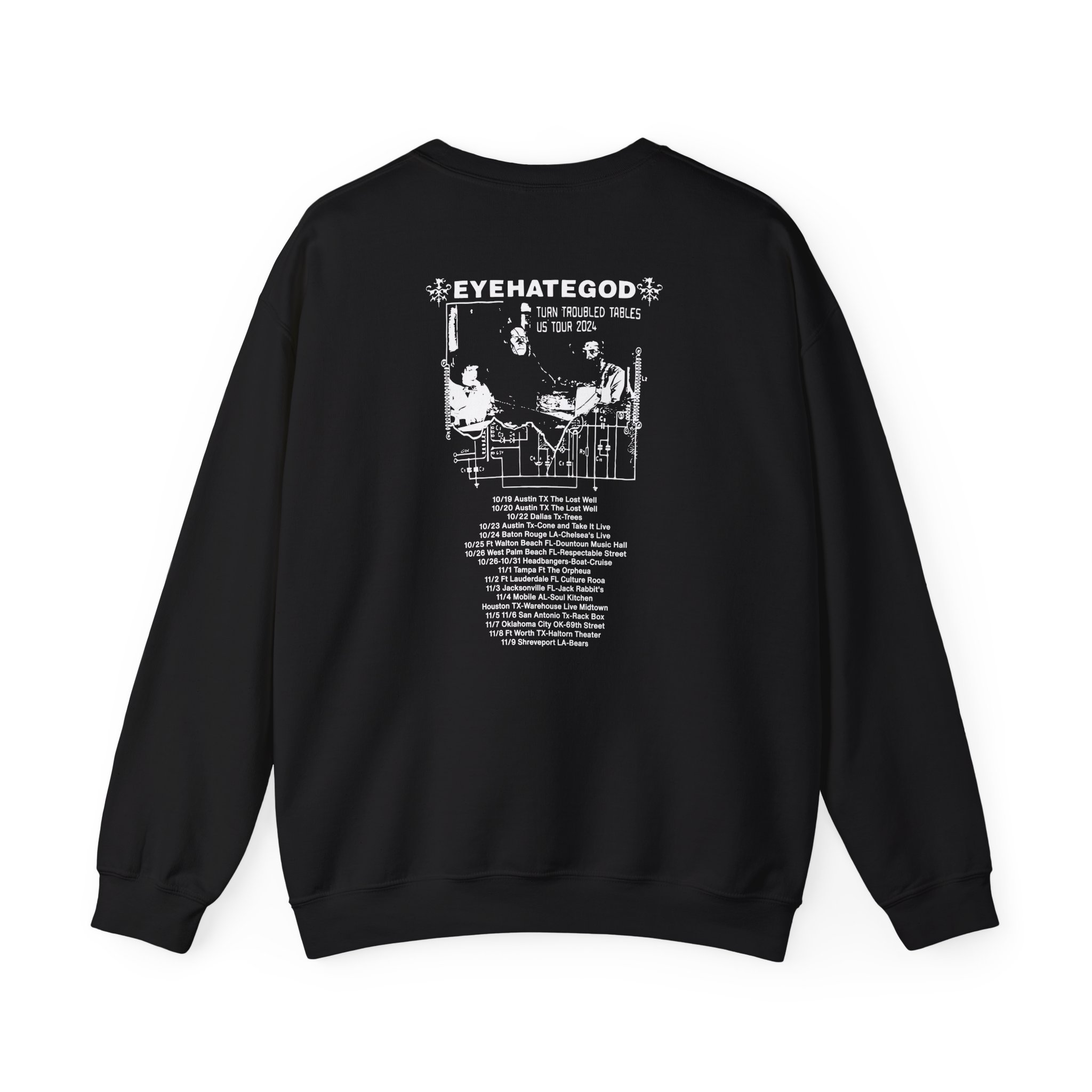 Eyehategod Turn Troubled Tables Us Tour Unisex Heavy Blendâ„¢ Crewneck Sweatshirt