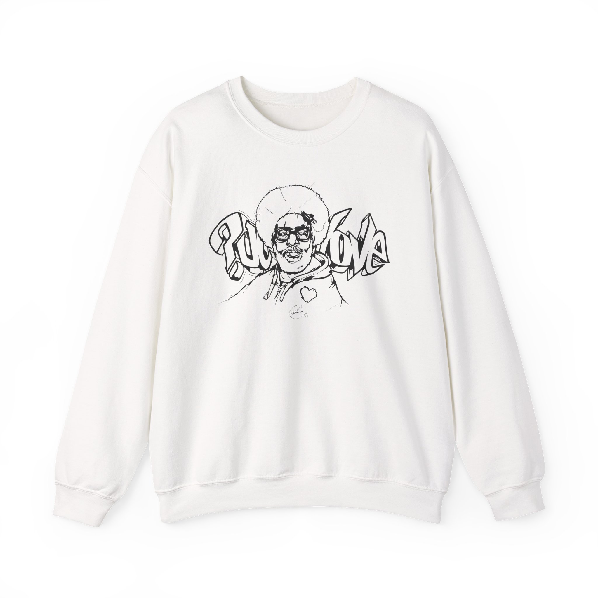 The Roots Questlove Sketch Unisex Heavy Blendâ„¢ Crewneck Sweatshirt