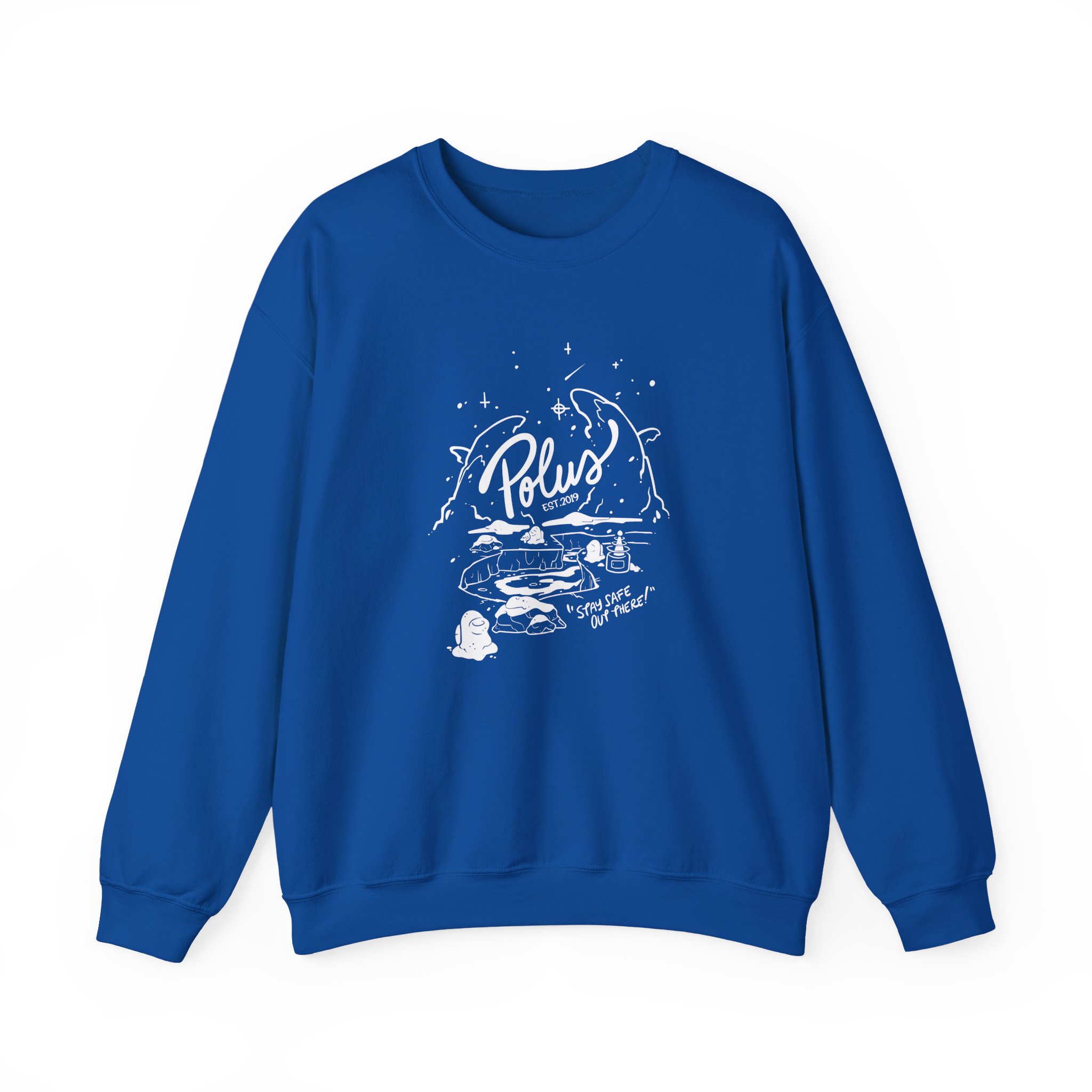 Among Us Stay Safe on Polus Unisex Heavy Blendâ„¢ Crewneck Sweatshirt