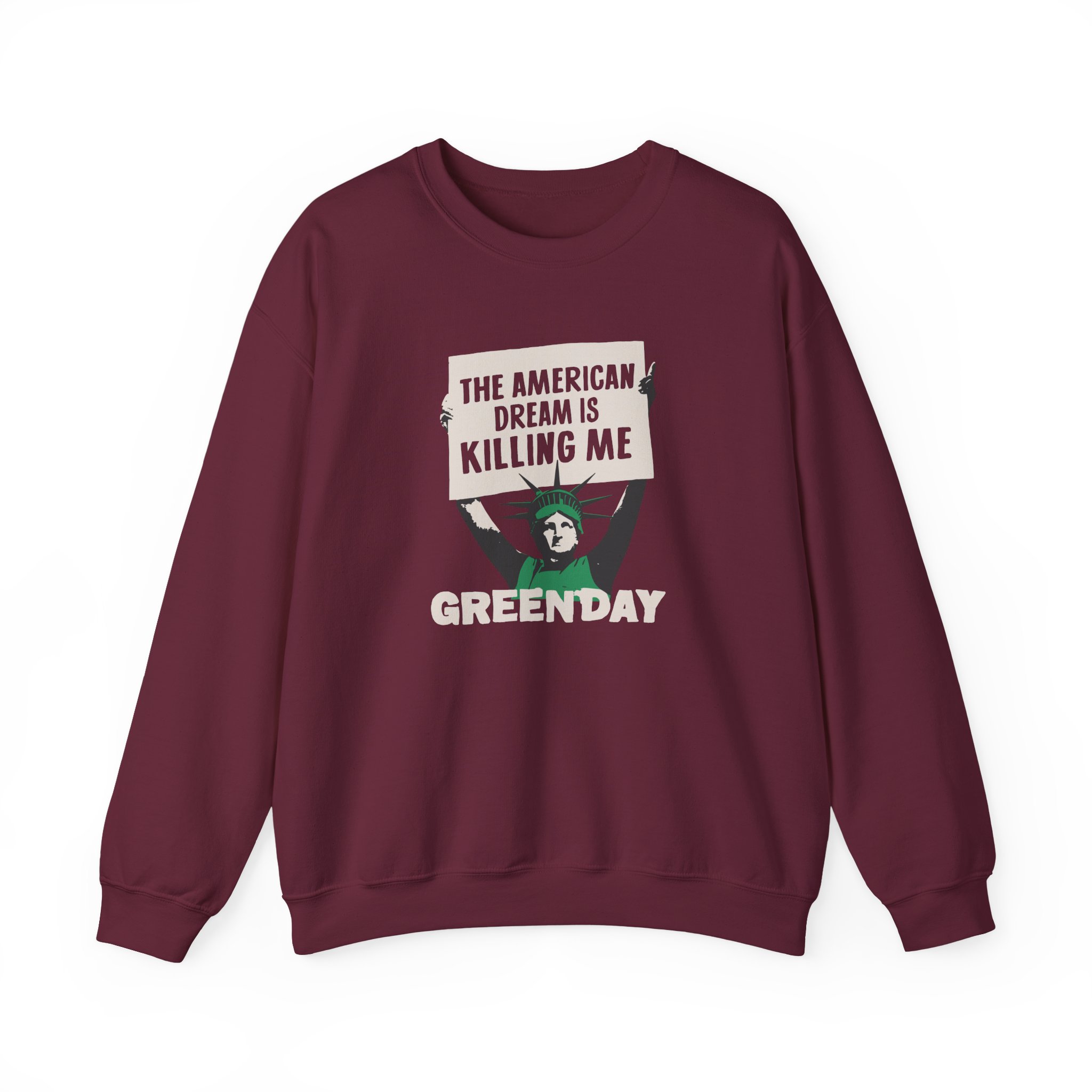 Green Day Lady Liberty Protest Unisex Heavy Blendâ„¢ Crewneck Sweatshirt