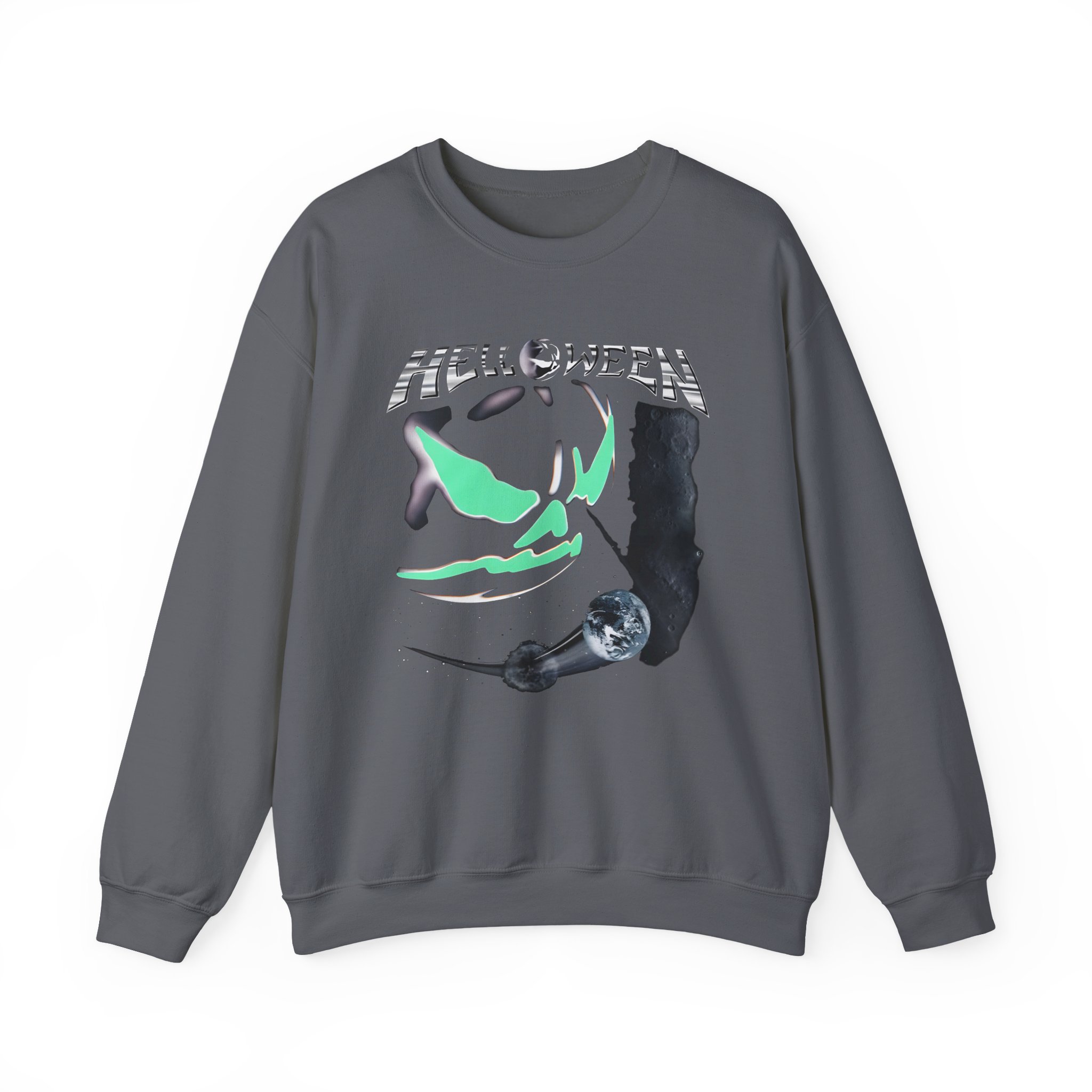 Helloween the Dark Ride Glow in the Dark Unisex Heavy Blendâ„¢ Crewneck Sweatshirt