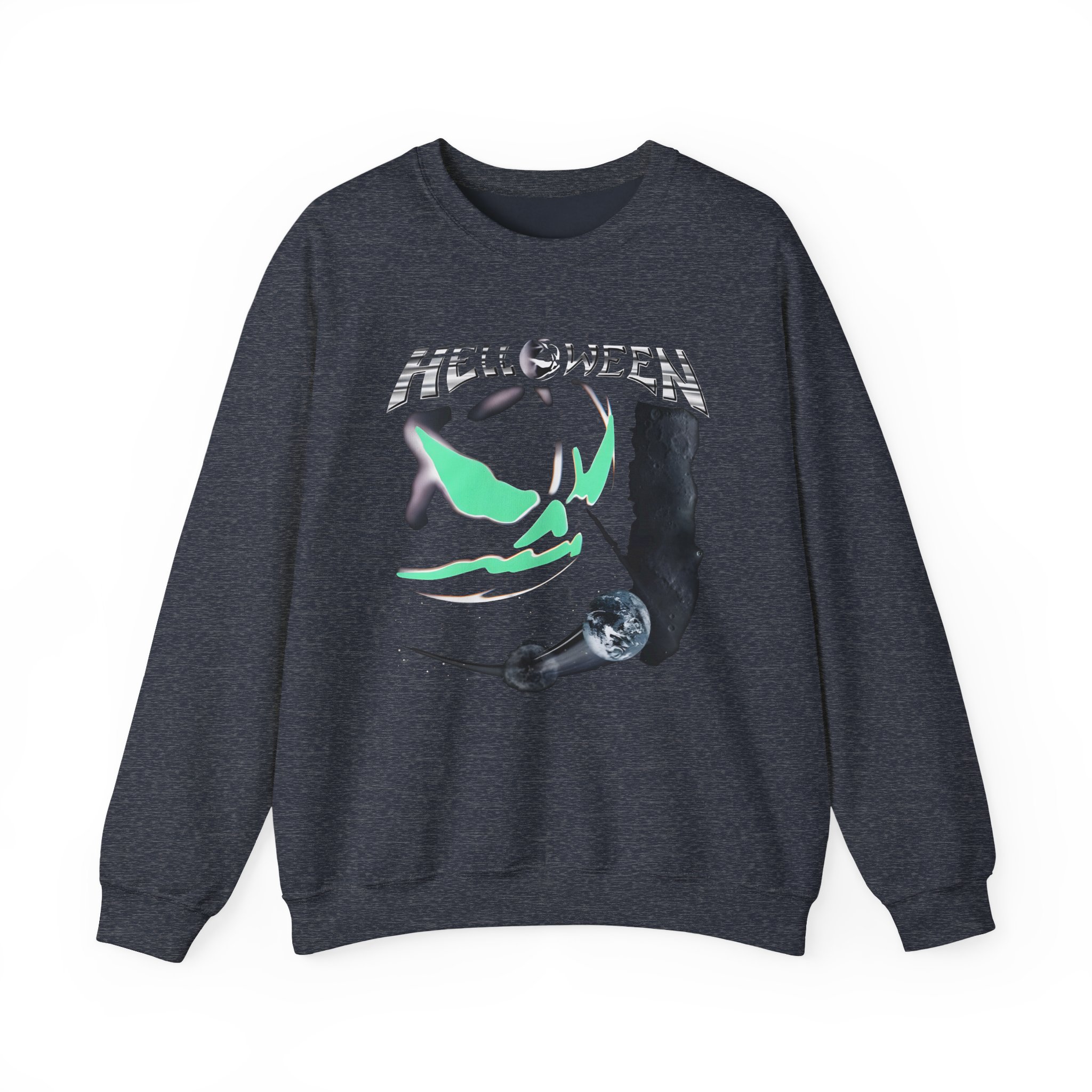 Helloween the Dark Ride Glow in the Dark Unisex Heavy Blendâ„¢ Crewneck Sweatshirt