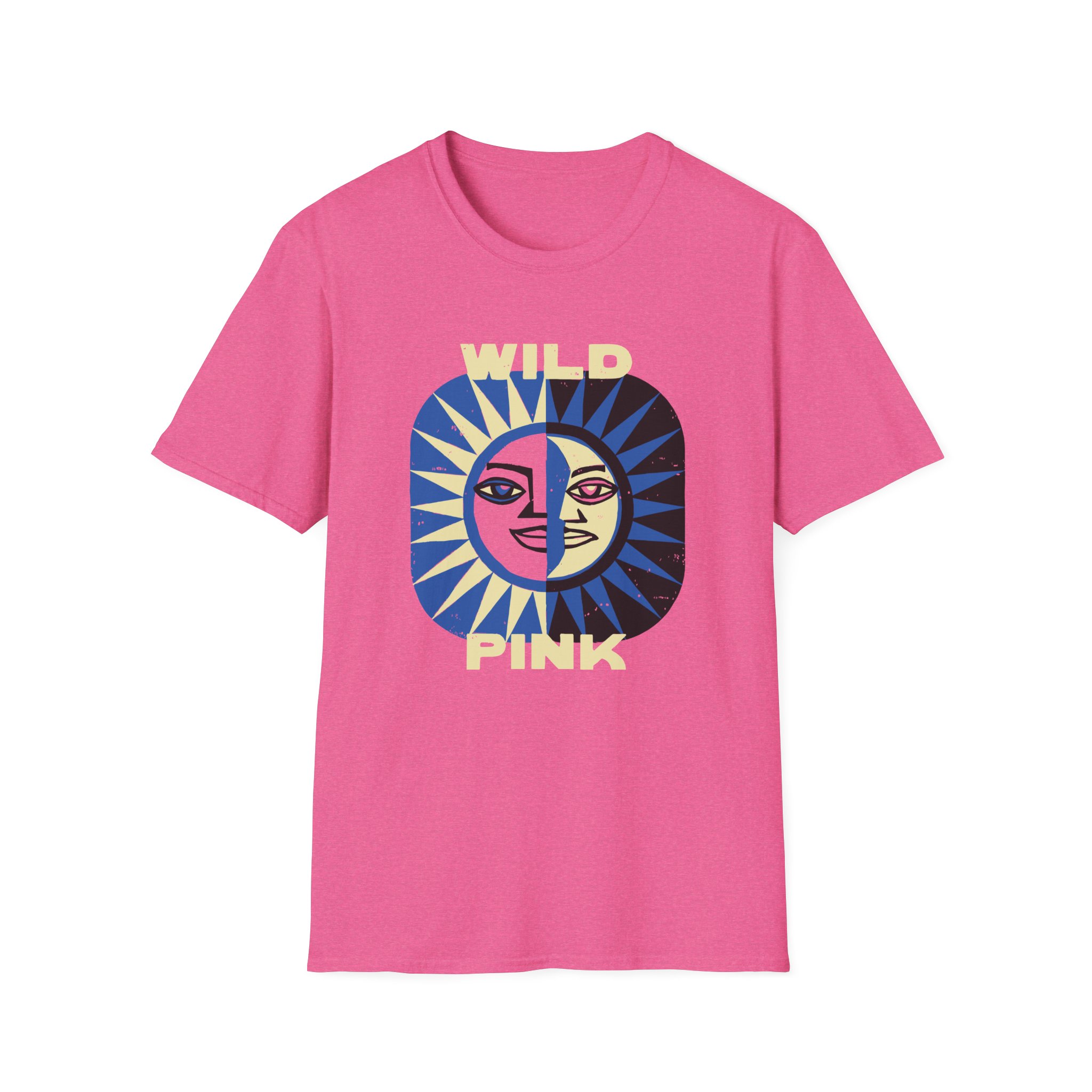 Wild Pink Sun Moon Unisex Softstyle T-Shirt