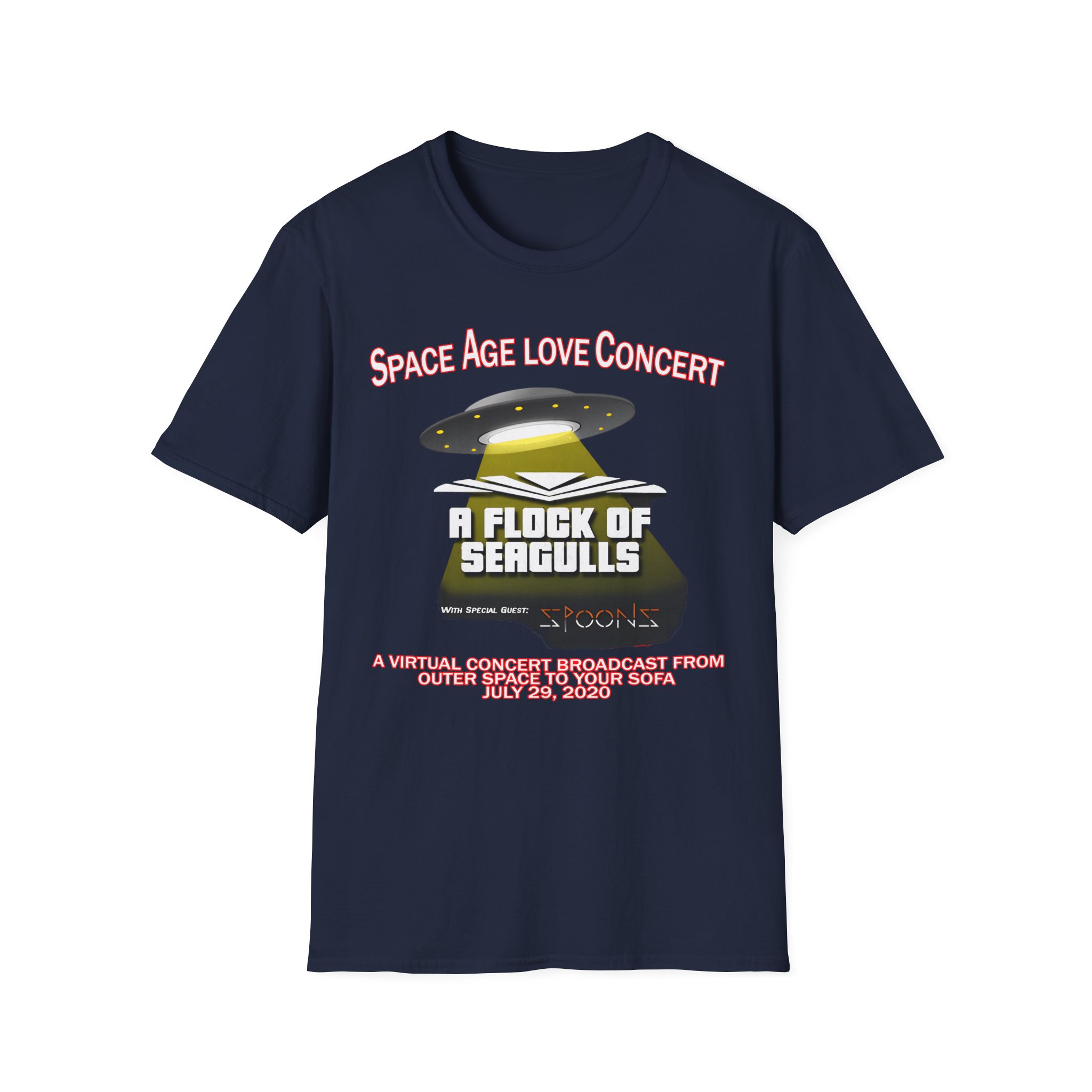 A Flock of Seagulls Space Age Love Concert Unisex Softstyle T-Shirt