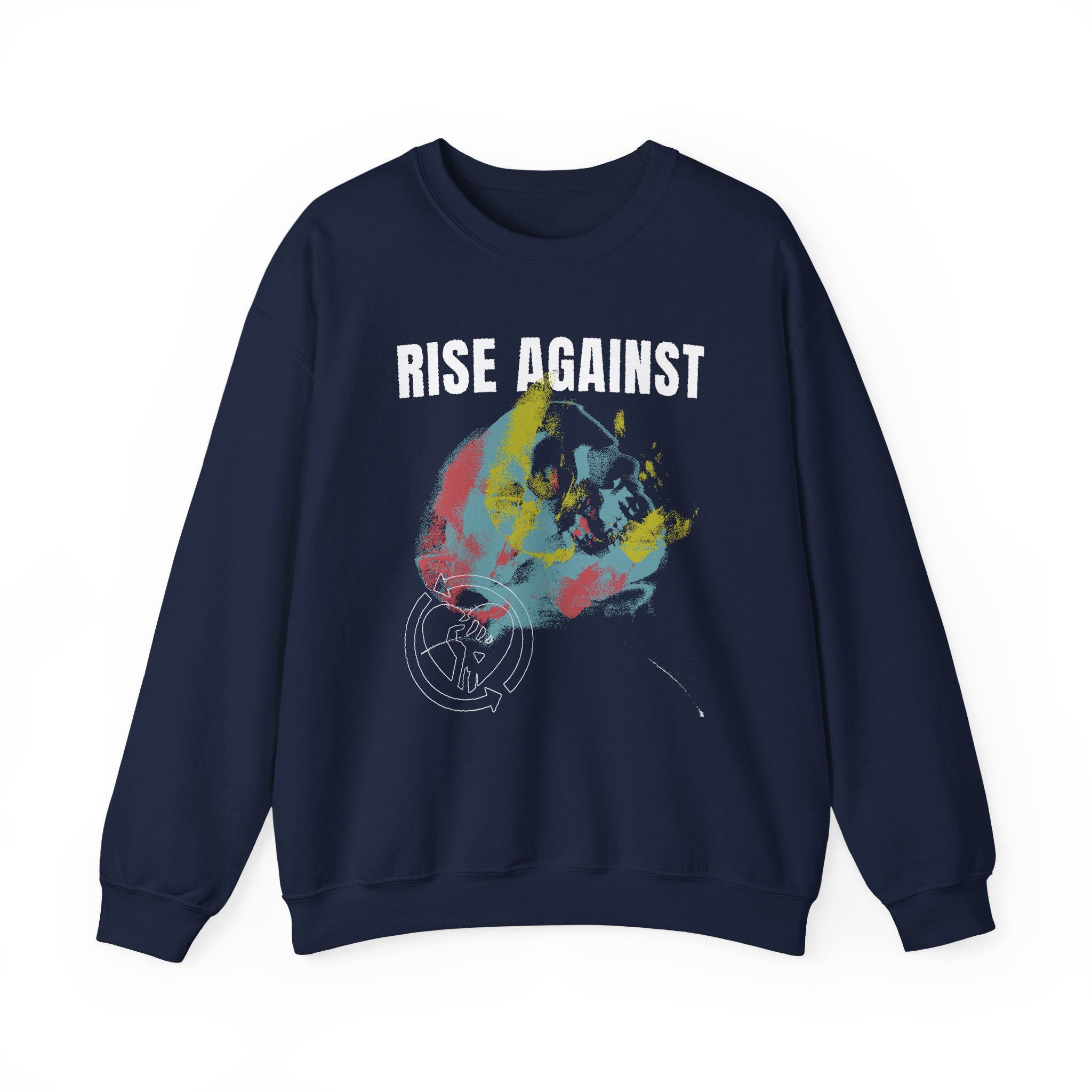 Rise Against Projecting Skull Unisex Heavy Blendâ„¢ Crewneck Sweatshirt