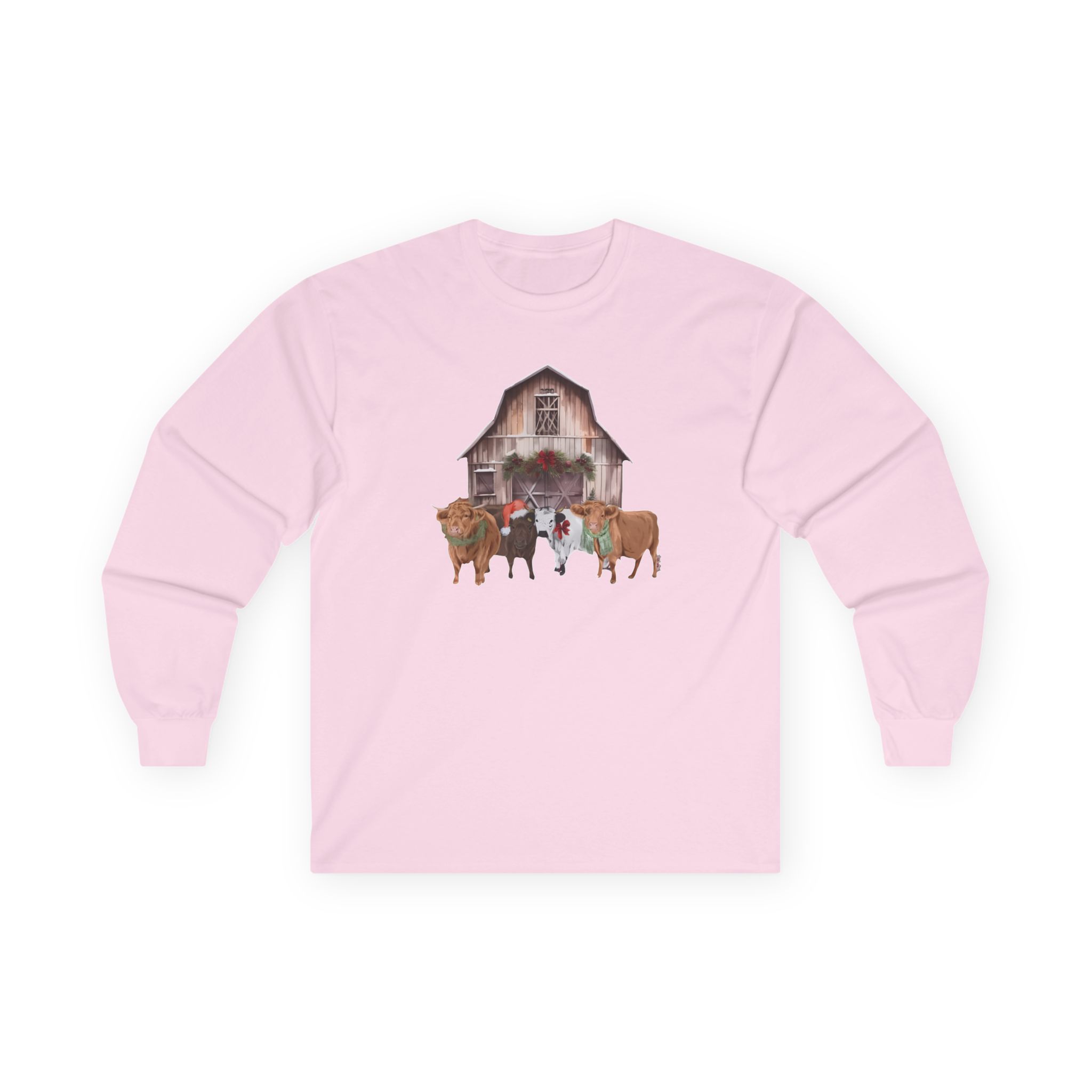 Katie Van Slyke Christmas Cows Unisex Ultra Cotton Long Sleeve Tee