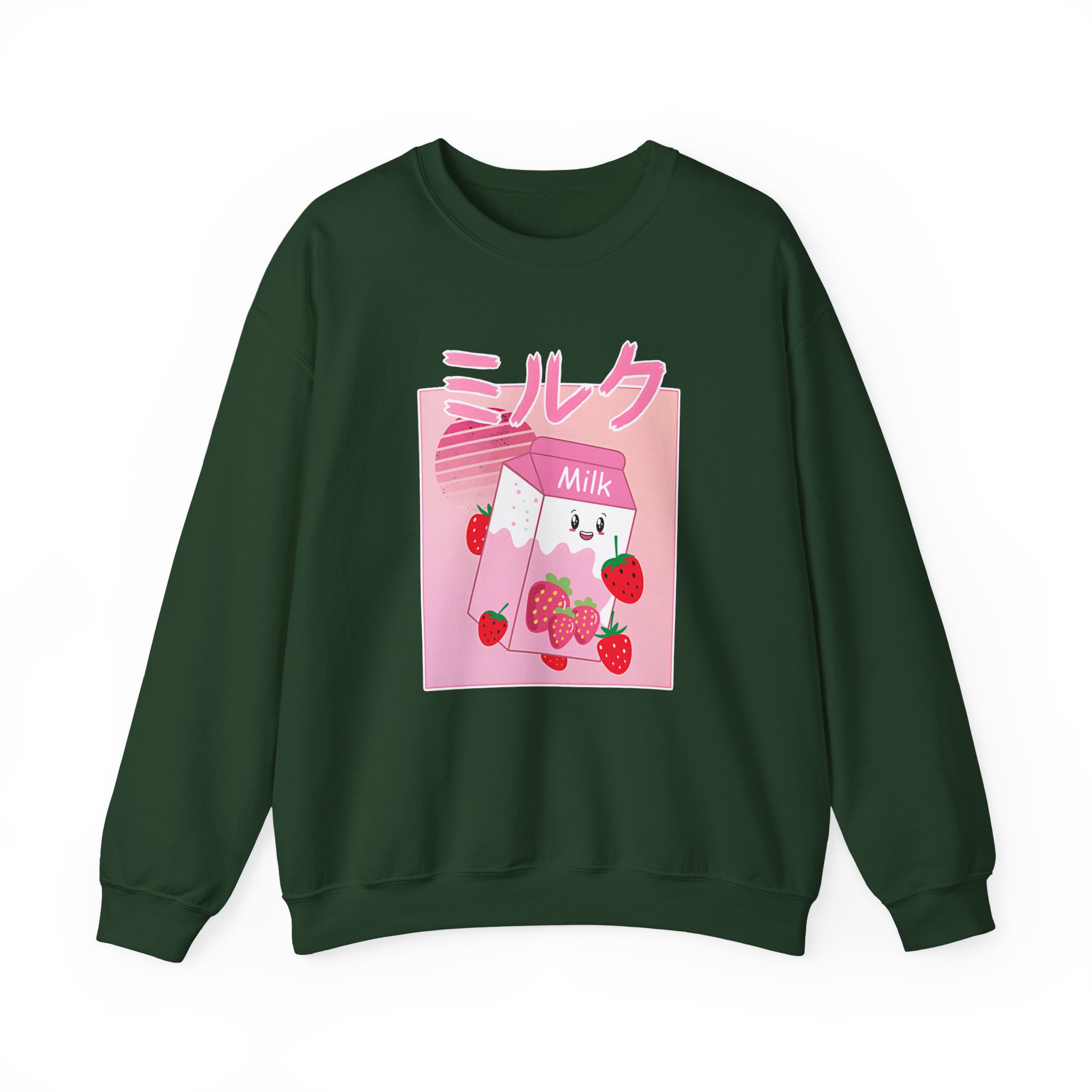 Georgenotfound Anime Strawberry Milk Shake Unisex Heavy Blendâ„¢ Crewneck Sweatshirt