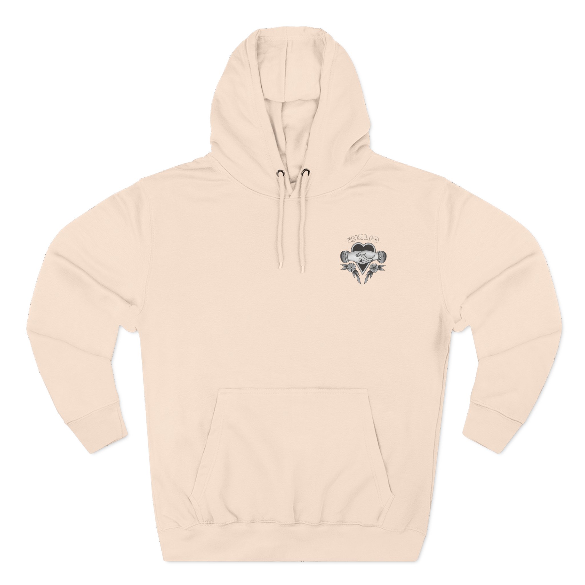 Moose Blood Traditional Tattoo Desig Three-Panel Fleece Hoodie