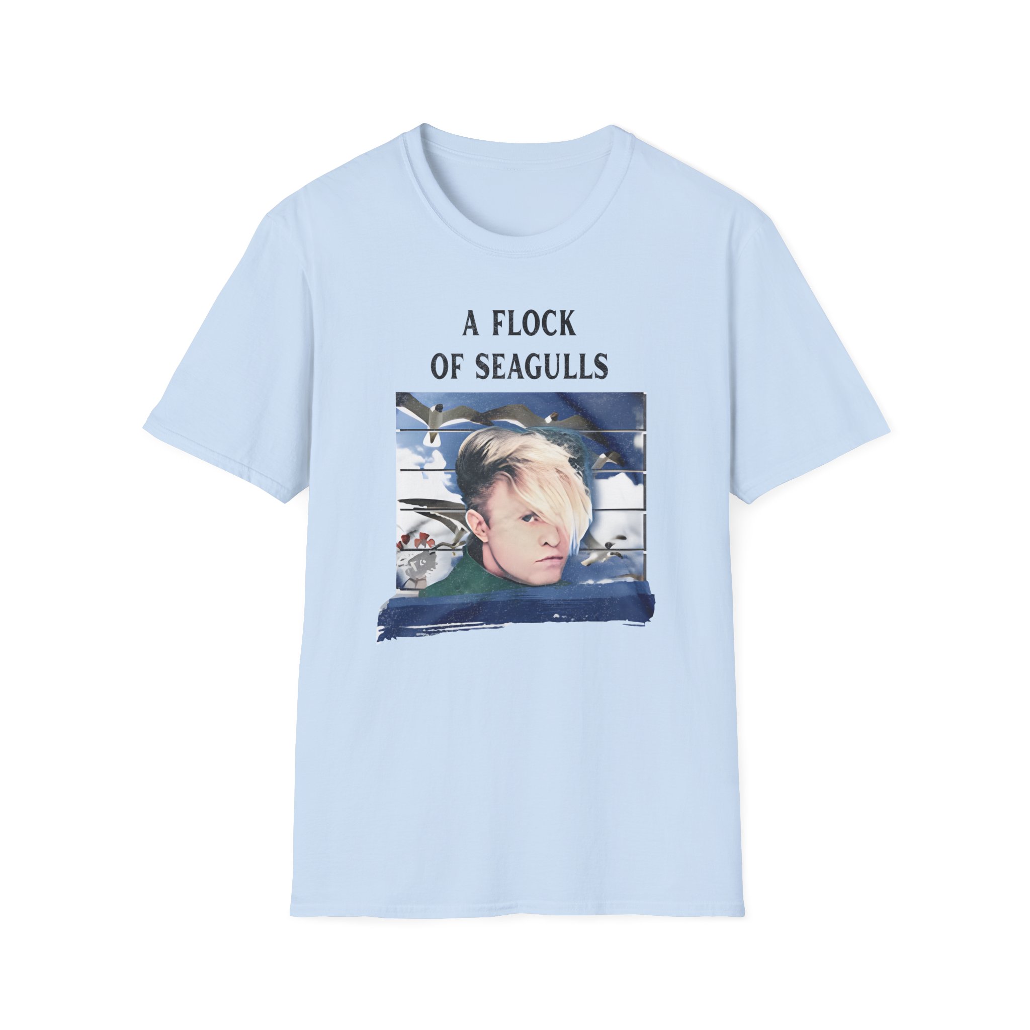 A Flock of Seagulls Birds in Flight Unisex Softstyle T-Shirt