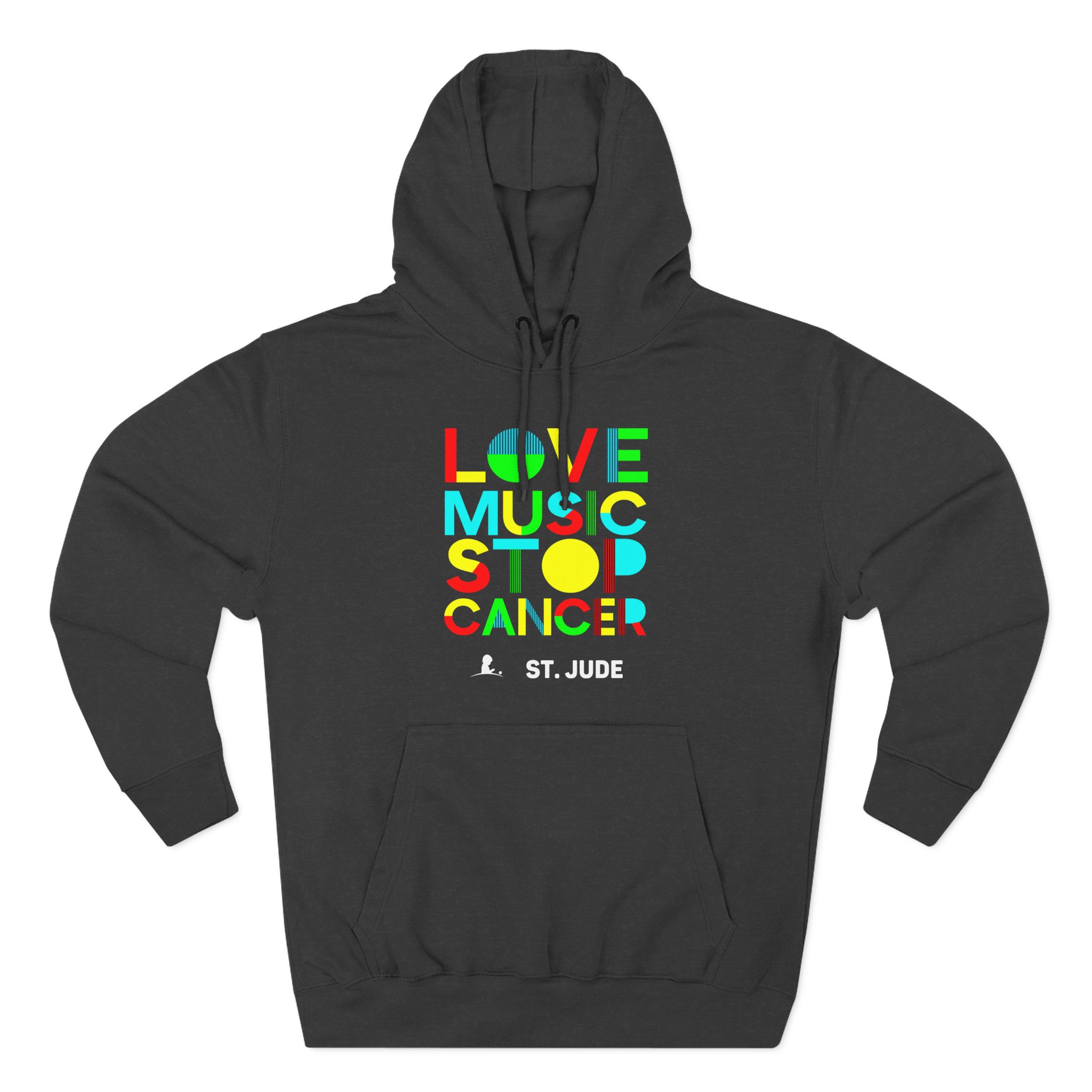 Liquid Stranger Love Music Stop Cancer Three-Panel Fleece Hoodie