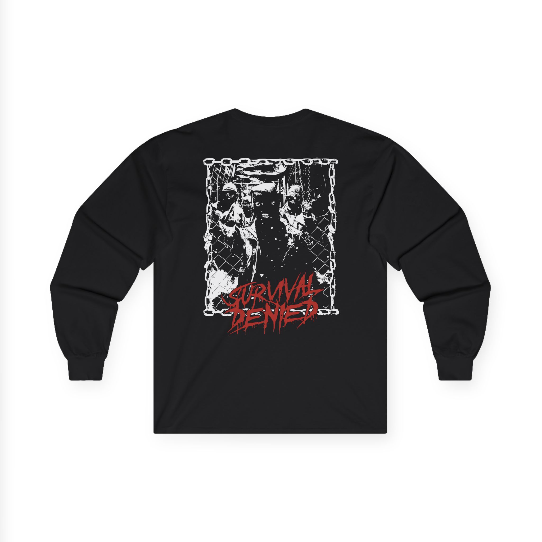 Get the Shot Survival Denied Black & White Unisex Ultra Cotton Long Sleeve Tee