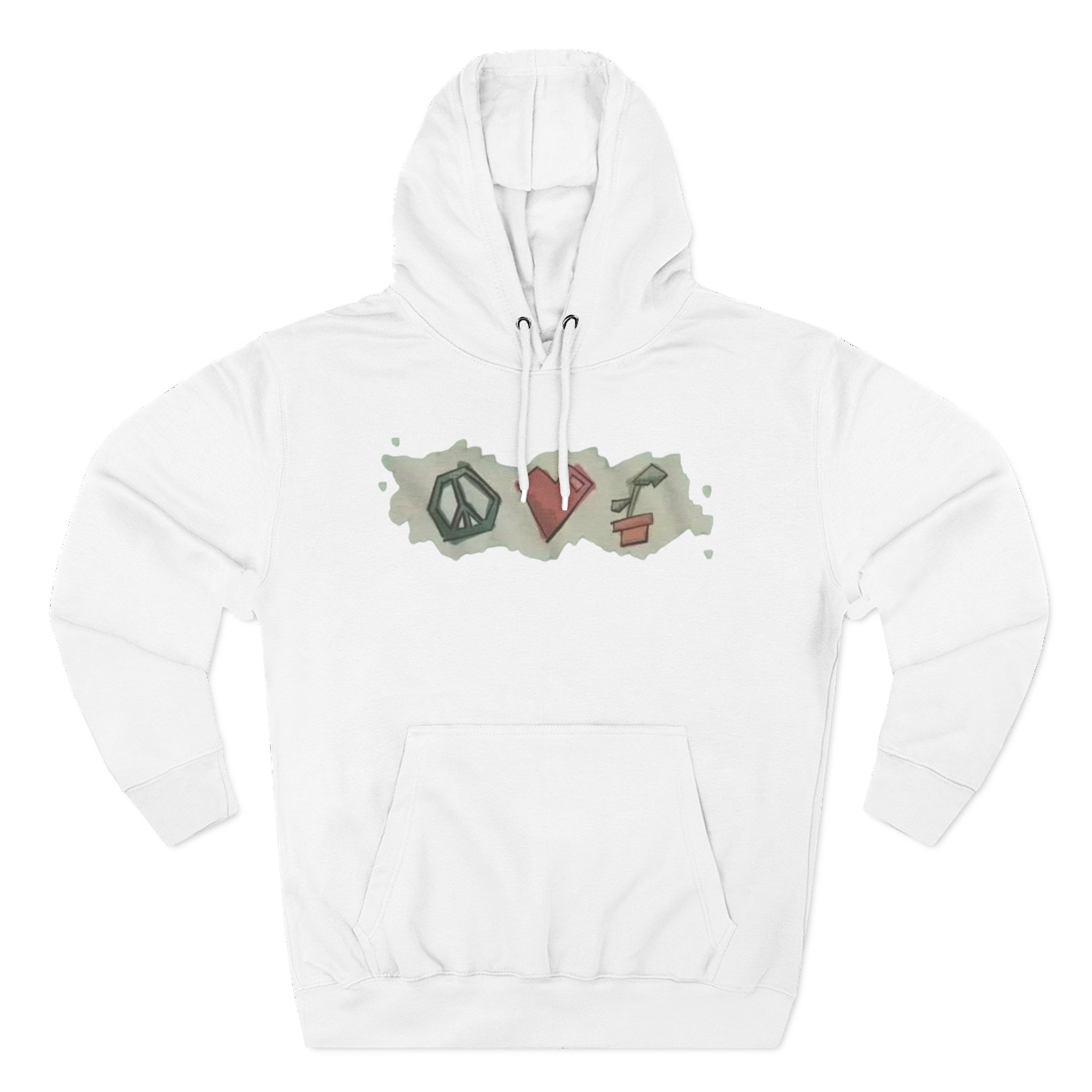 Mumbo Jumbo Peace, Love and Plants Three-Panel Fleece Hoodie