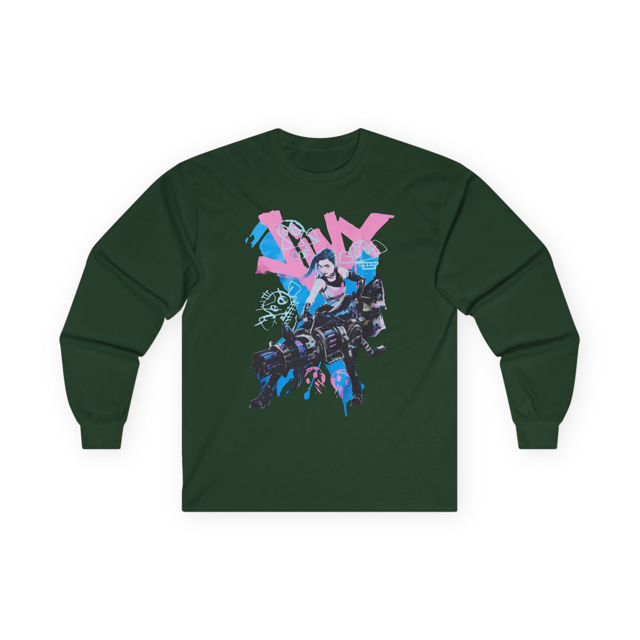Jinx Arcane Graffiti Jumbo Unisex Ultra Cotton Long Sleeve Tee