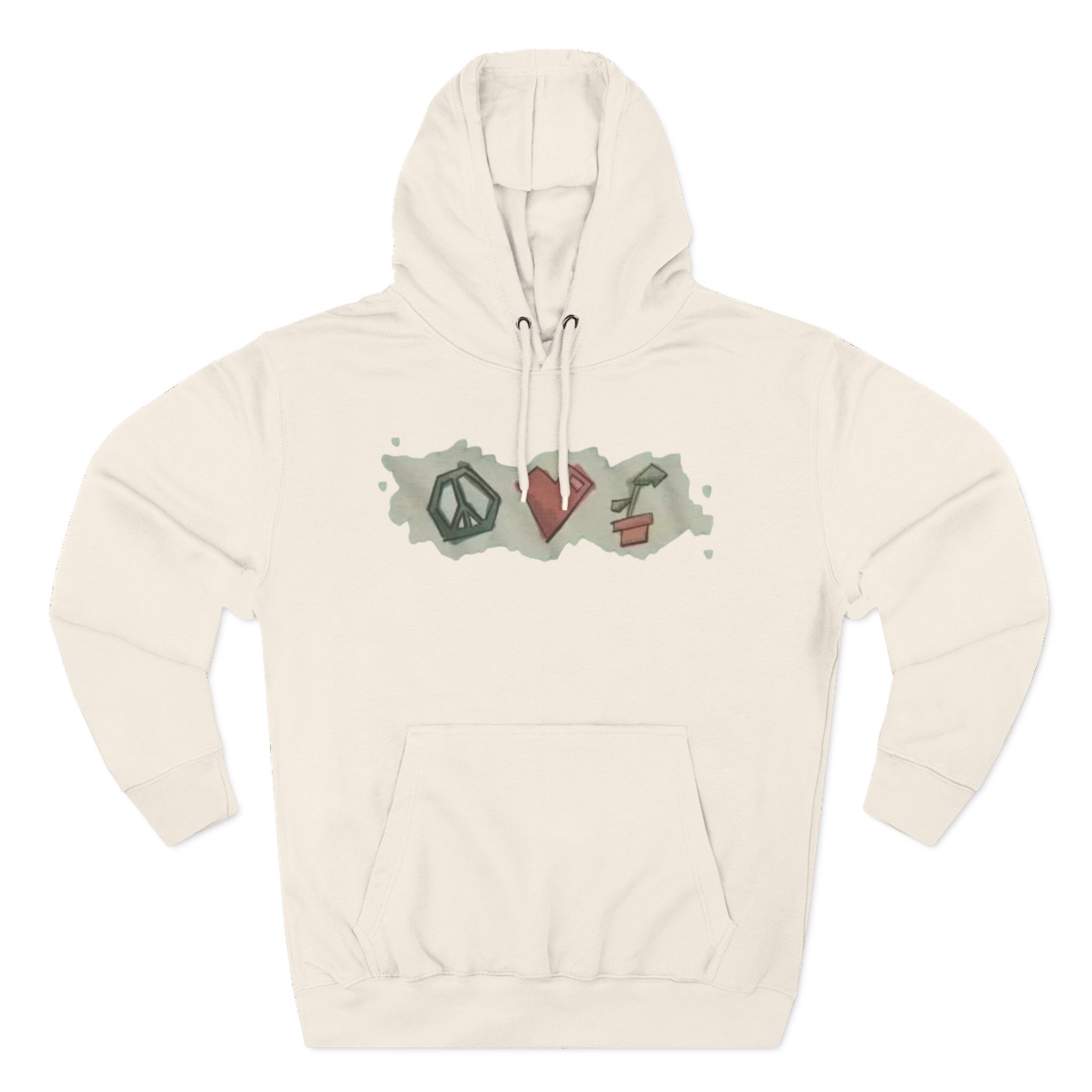 Mumbo Jumbo Peace, Love and Plants Three-Panel Fleece Hoodie
