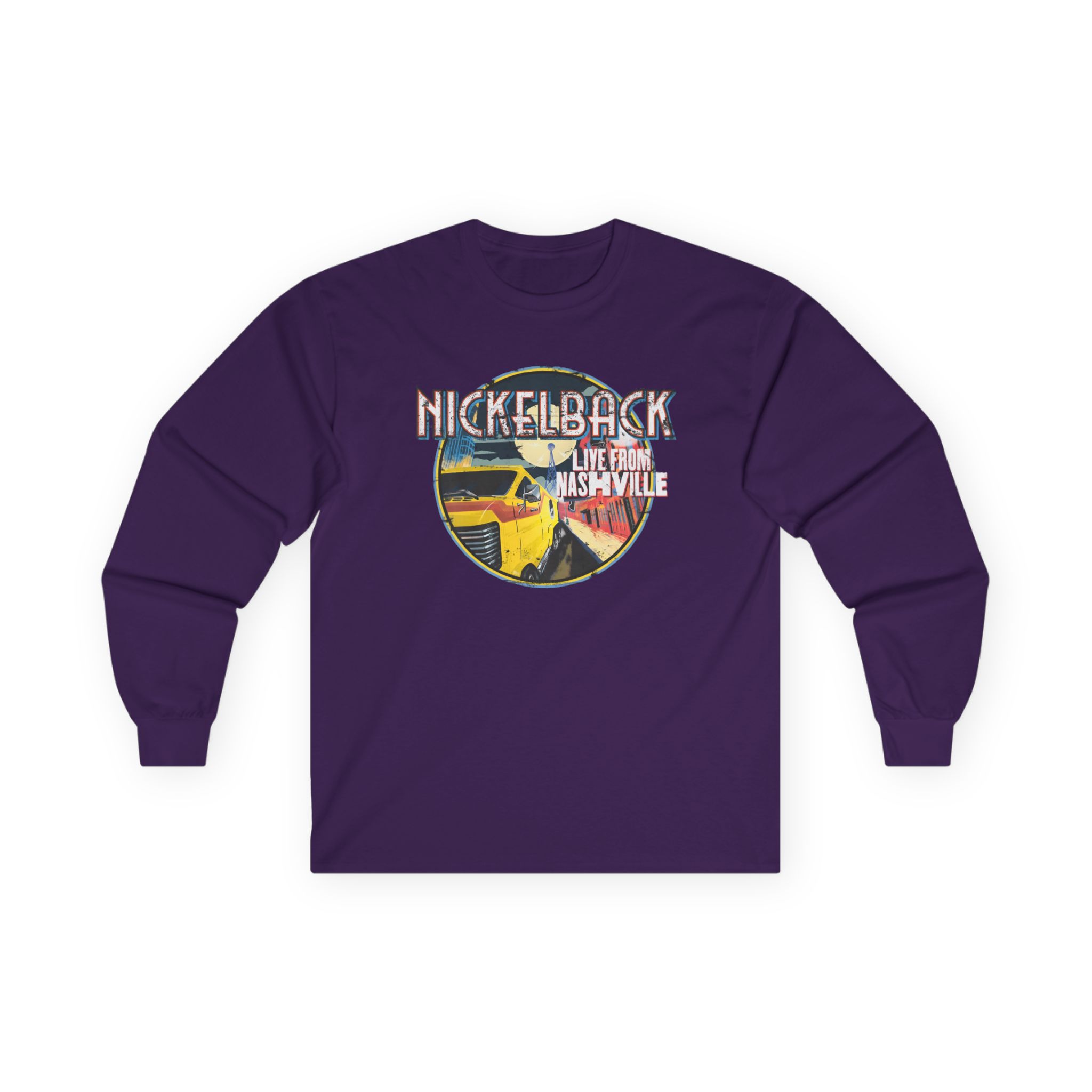 Nickelback Live From Nashville B&W Raglan Unisex Ultra Cotton Long Sleeve Tee